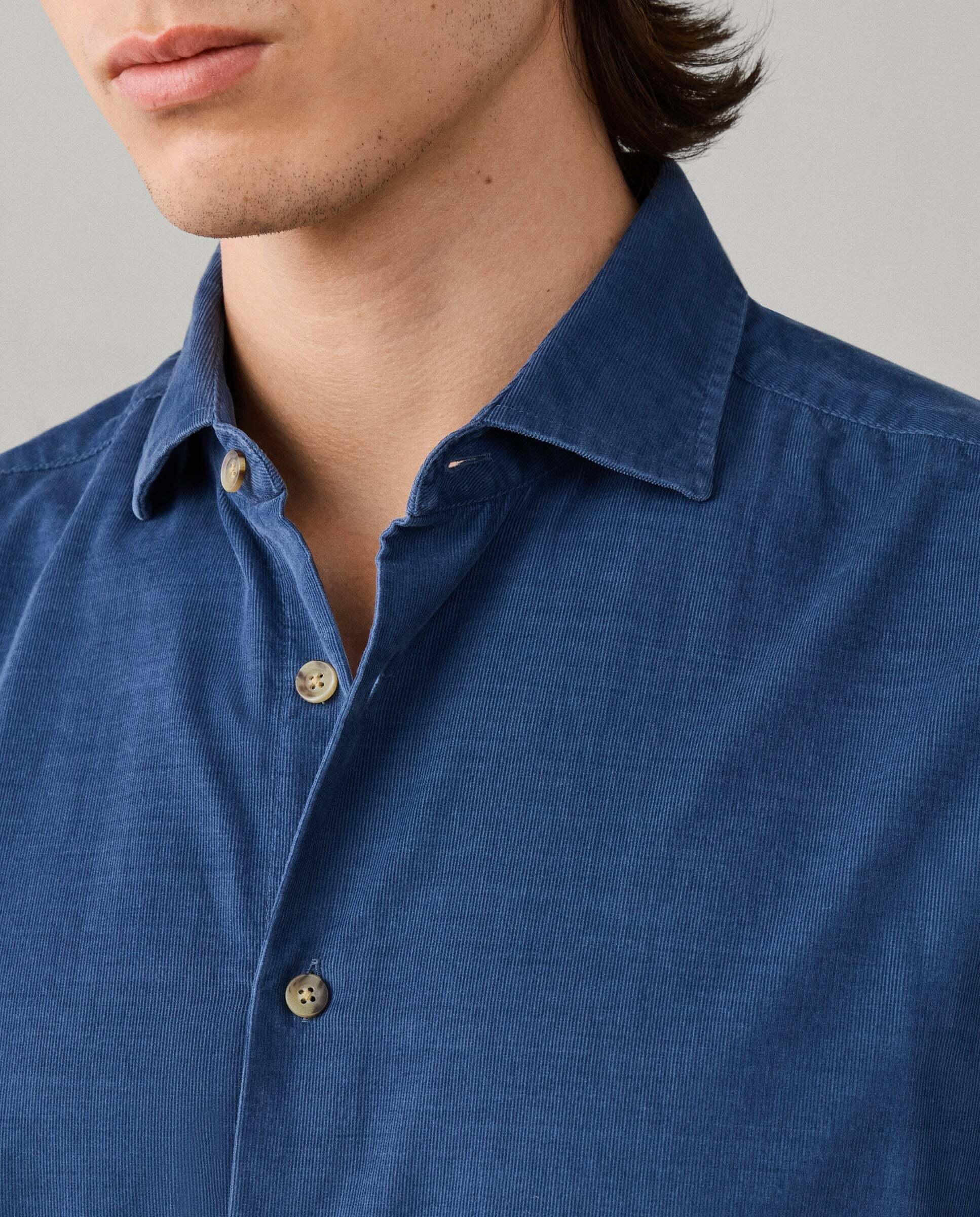 Camisa de hombre babycord fit tailored - Hackett - Azul Azul-4