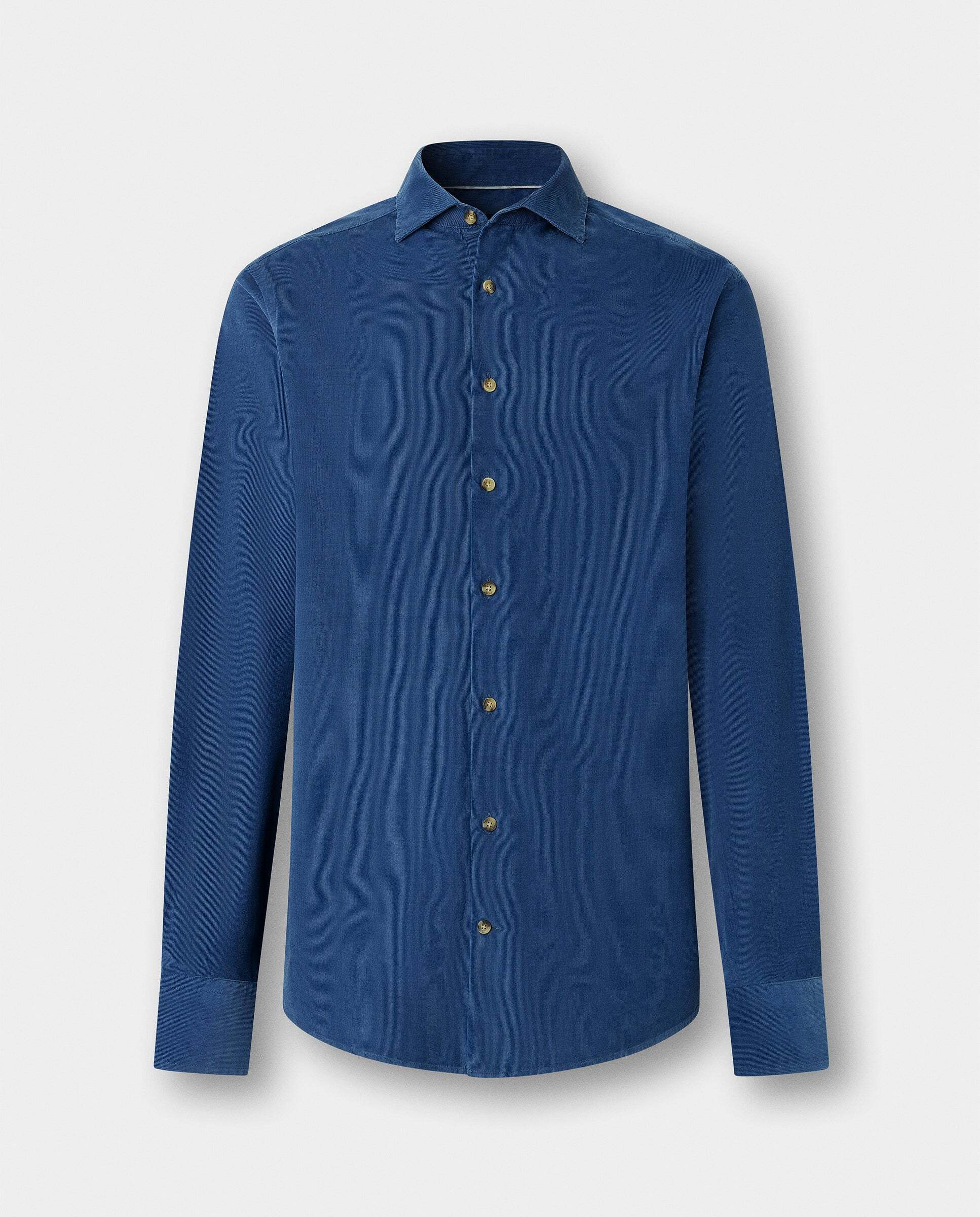 Camisa de hombre babycord fit tailored - Hackett - Azul Azul-7