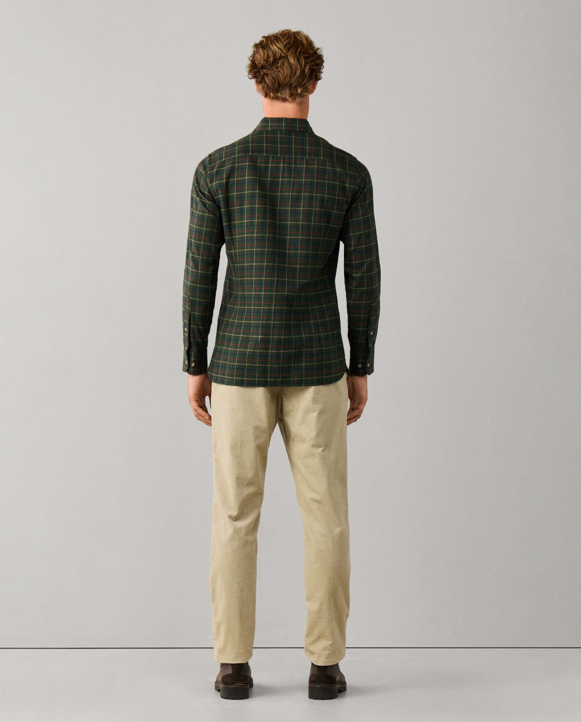 Camisa de hombre tattersall fit tailored - Hackett - Verde Verde-3