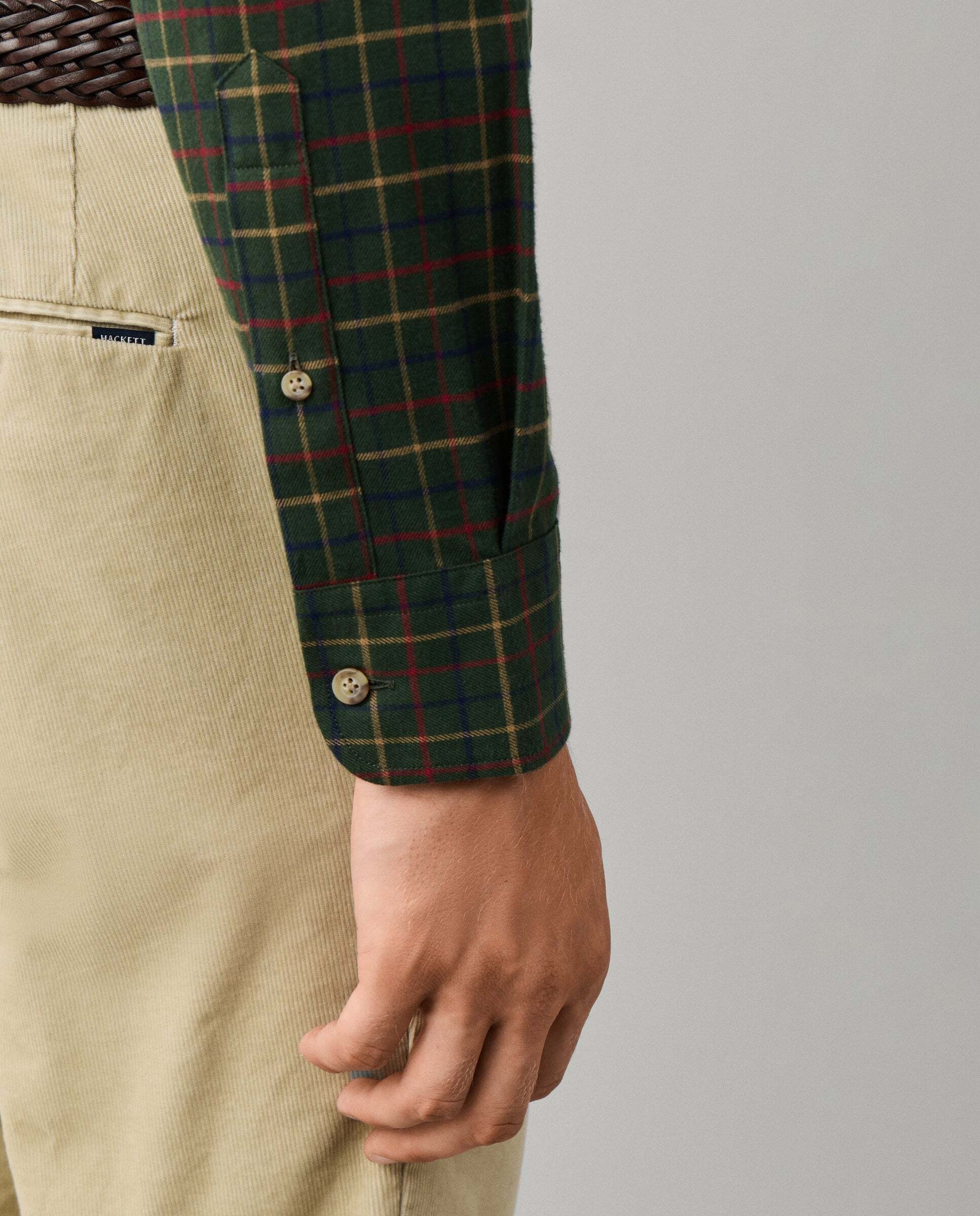 Camisa de hombre tattersall fit tailored - Hackett - Verde Verde-5