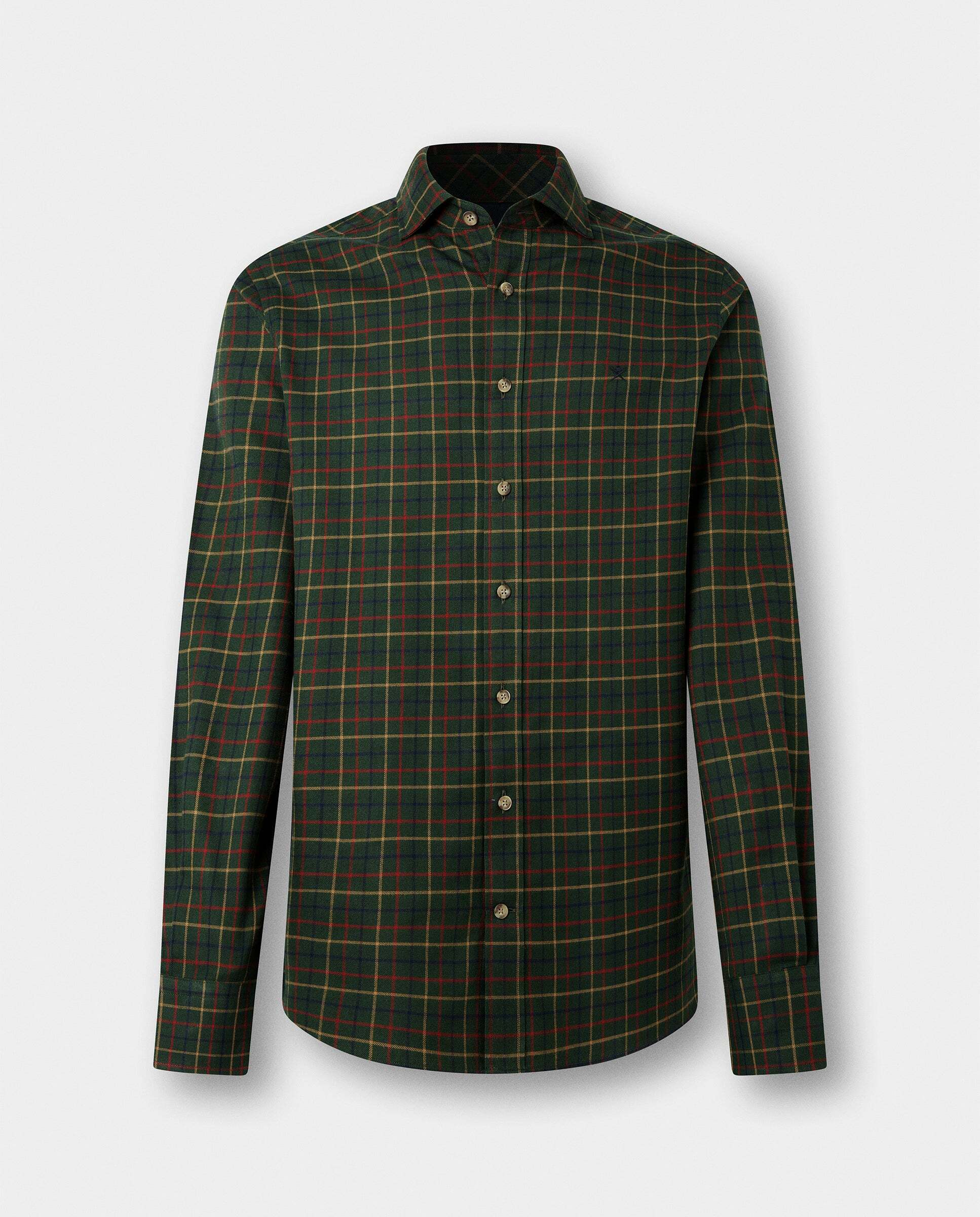 Camisa de hombre tattersall fit tailored - Hackett - Verde Verde-7