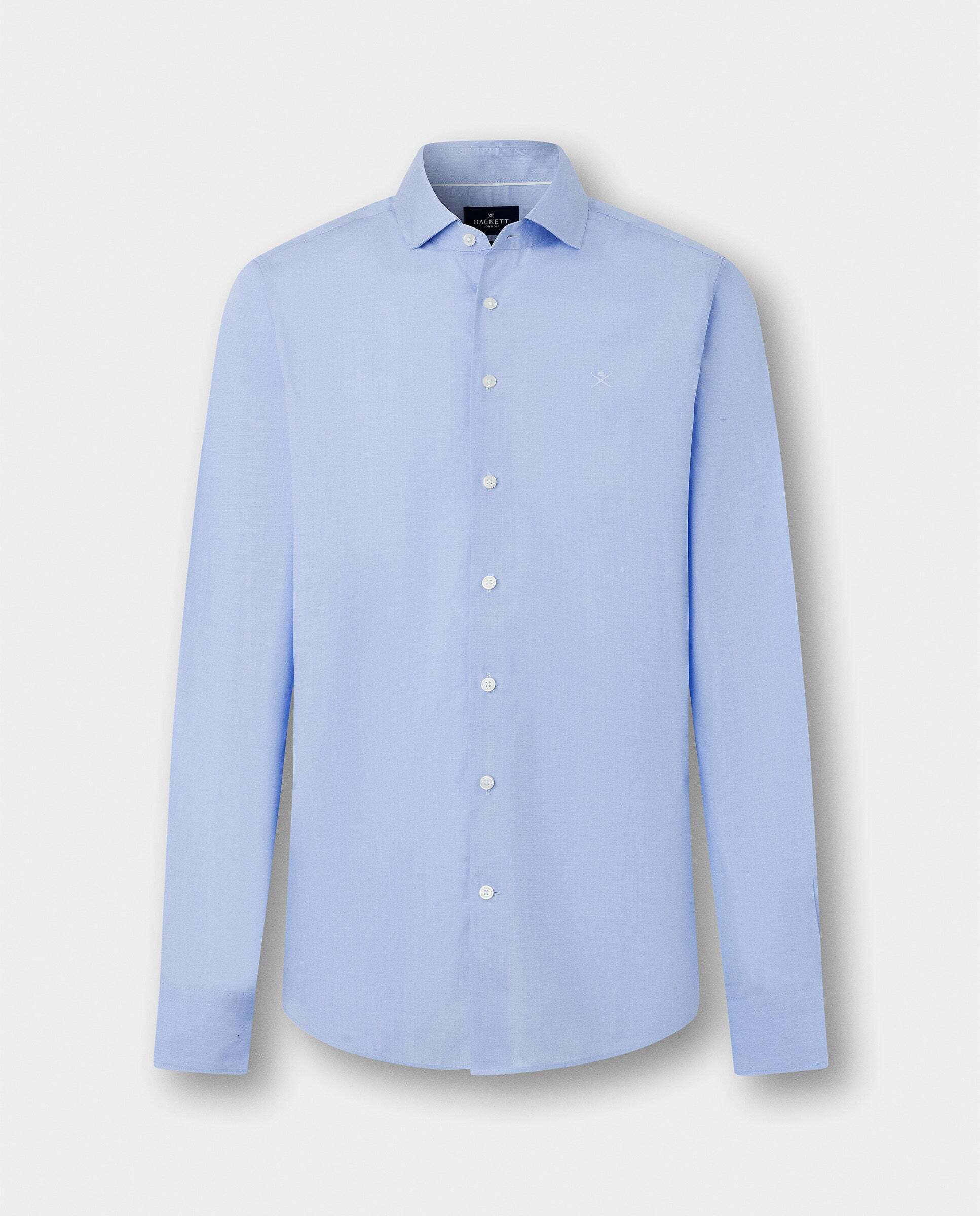 Camisa de hombre city lisa end-on-end fit tailored - Hackett - Azul Azul-9
