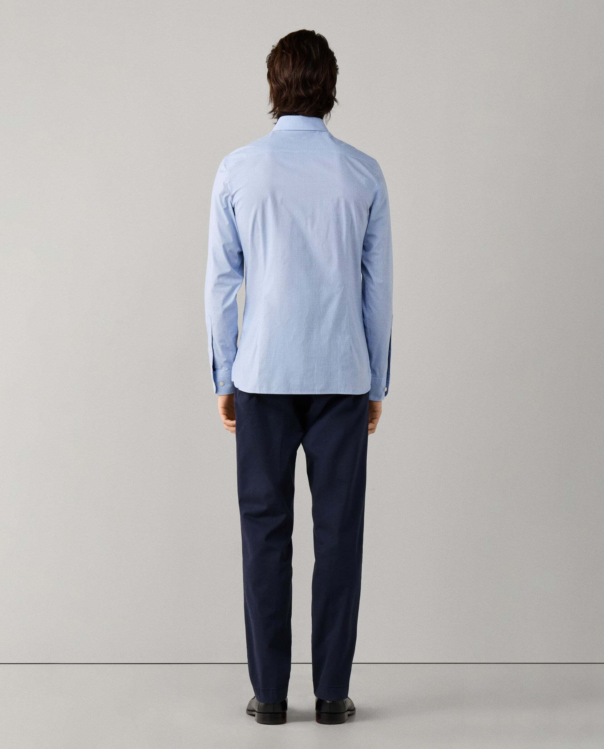 Camisa de hombre cuadros vichy con rayas fit clásico - Hackett - Azul Azul-3