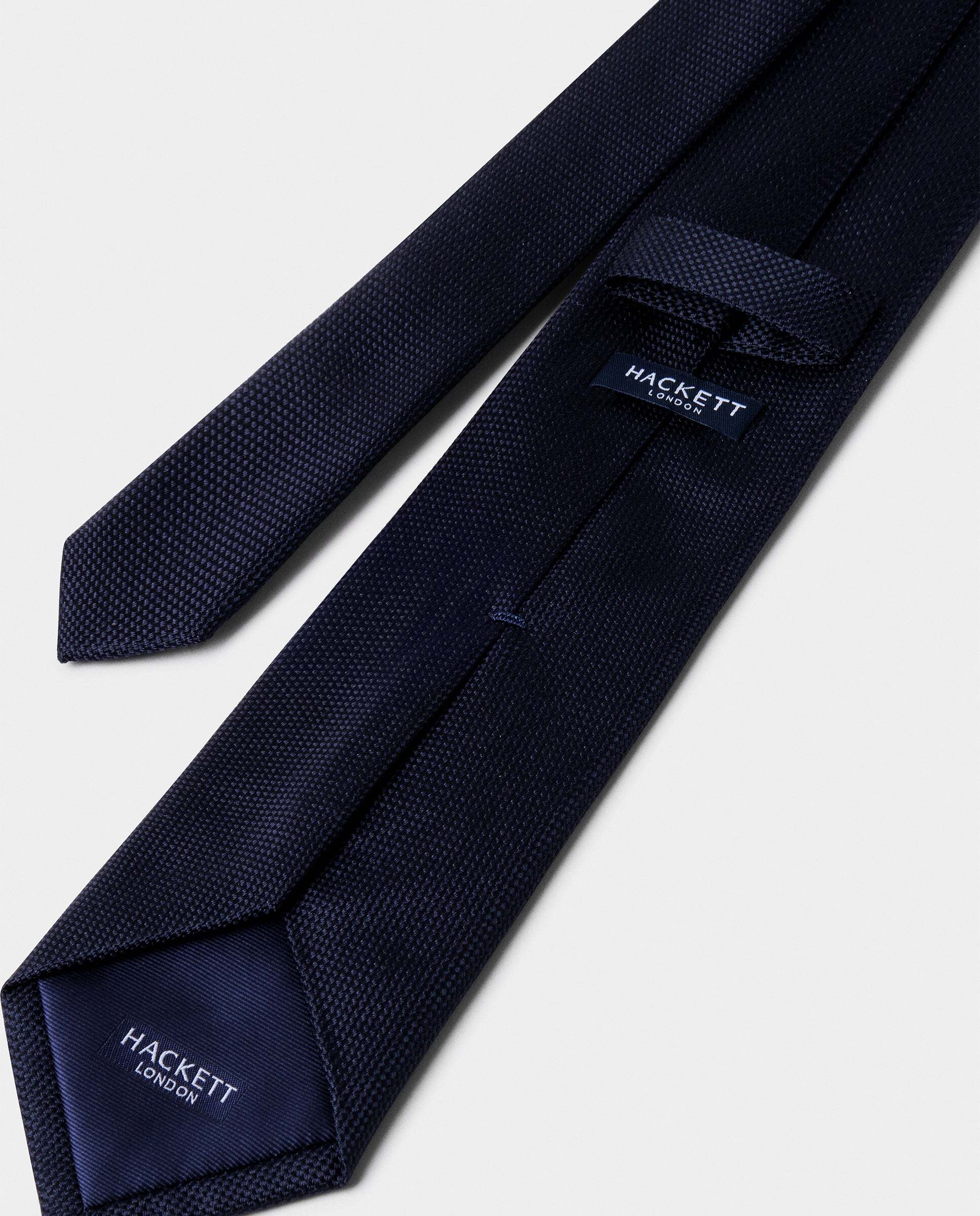Imagen 2 de Corbata de seda con textura - Hackett - Azul marino Azul marino