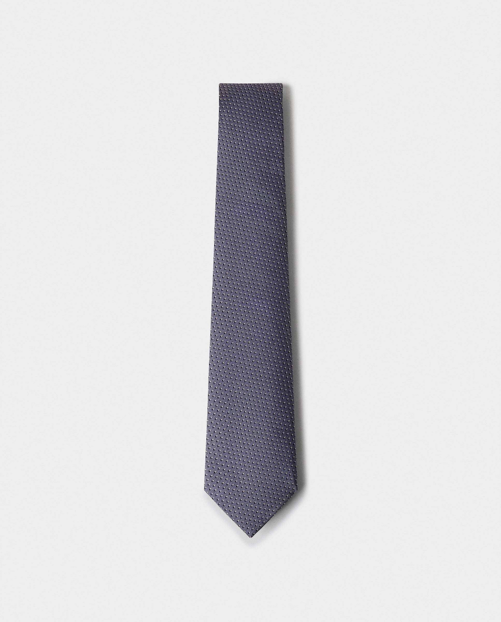 Imagen 0 de Corbata de hombre de seda lunares bicolor - hecha en italia Gris