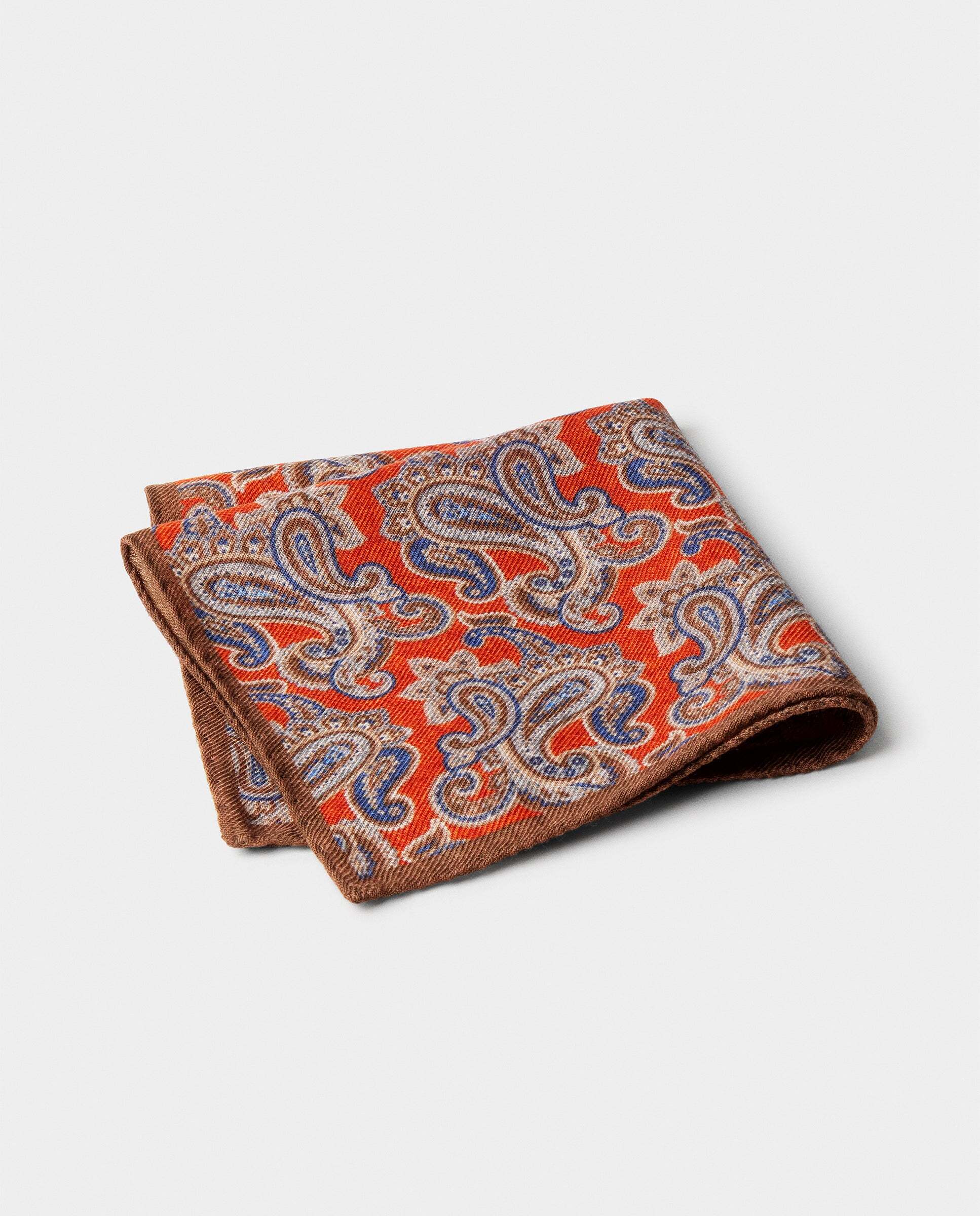 Bufanda de hombre de lana paisley - Hackett - Naranja Naranja-1