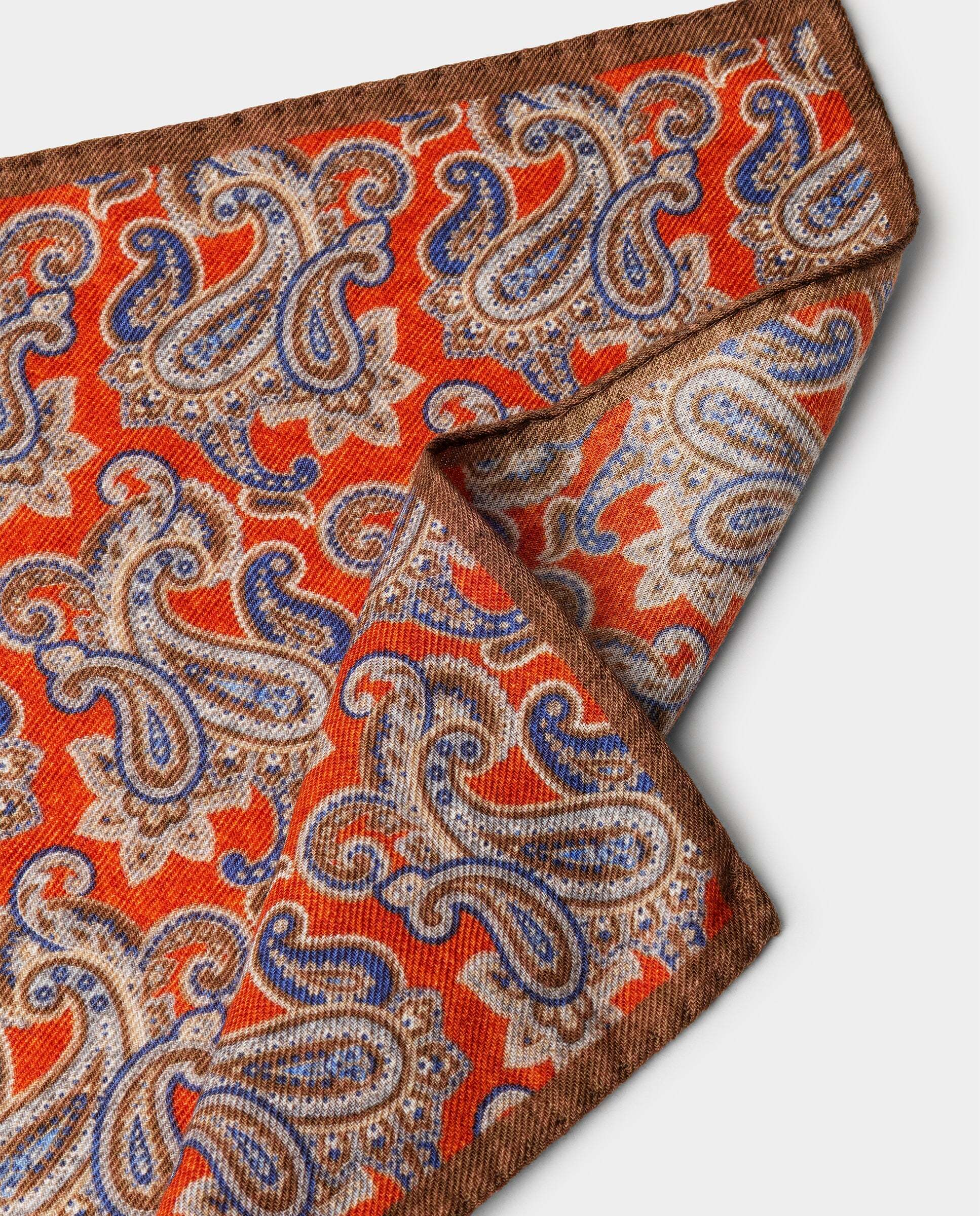 Bufanda de hombre de lana paisley - Hackett - Naranja Naranja-3
