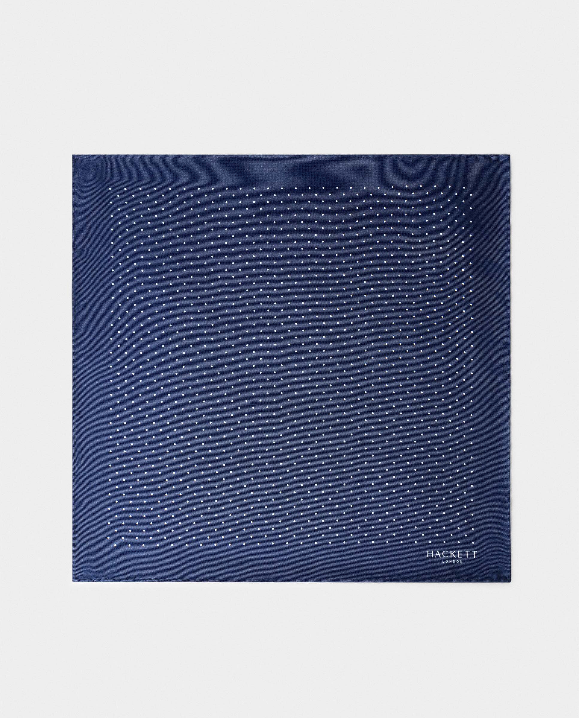 Bufanda de hombre de seda con mini lunares - Hackett - Azul marino Azul marino-2
