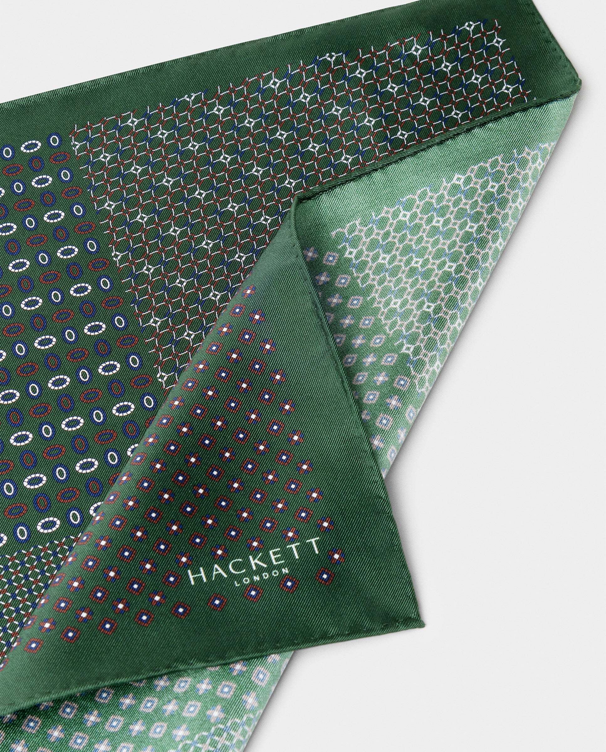 Fulares de hombre de seda verde quad - Hackett - Verde Verde-3