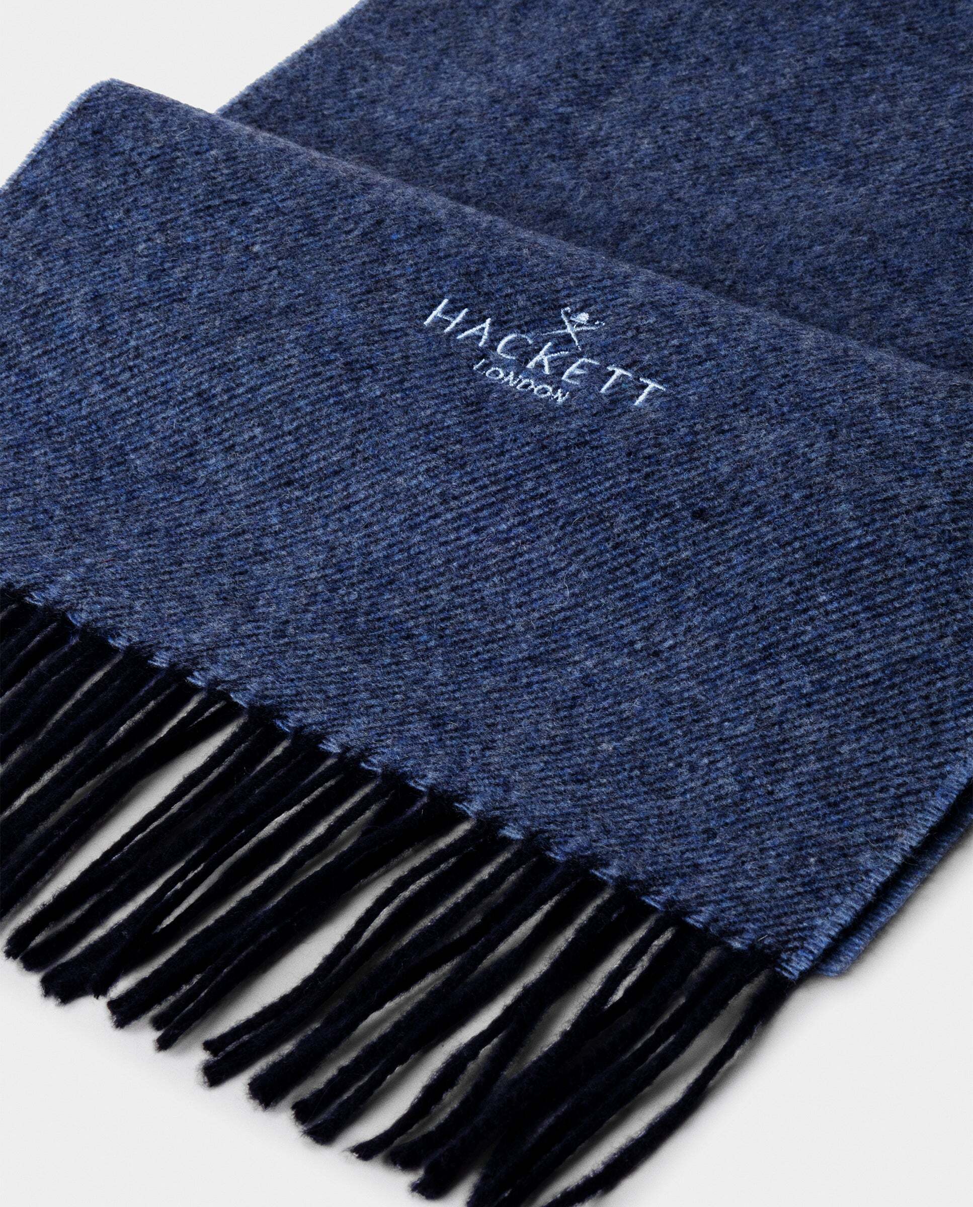 Imagen 2 de Bufanda de hombre de lana-cashmere en sarga - Hackett - hecha en italia - Azul marino Azul marino
