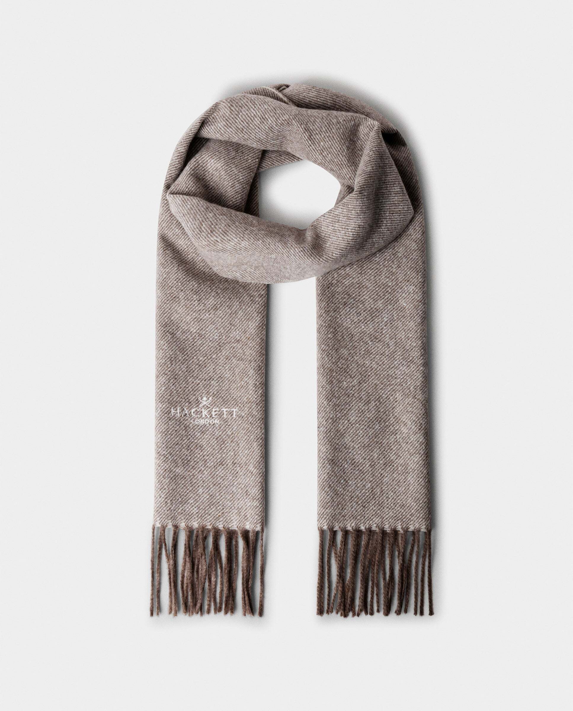 Imagen 1 de Bufanda de hombre de lana-cashmere en sarga - hecha en italia Beige