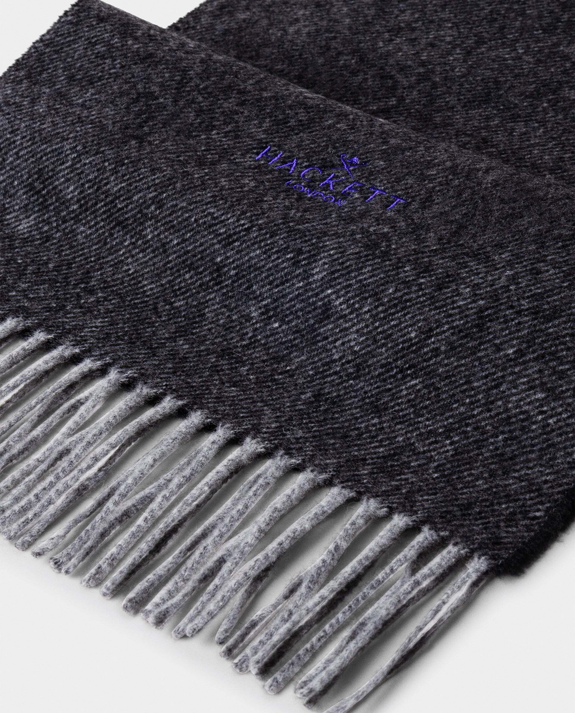 Imagen 2 de Bufanda de hombre de lana-cashmere en sarga - Hackett - hecha en italia - Gris Gris