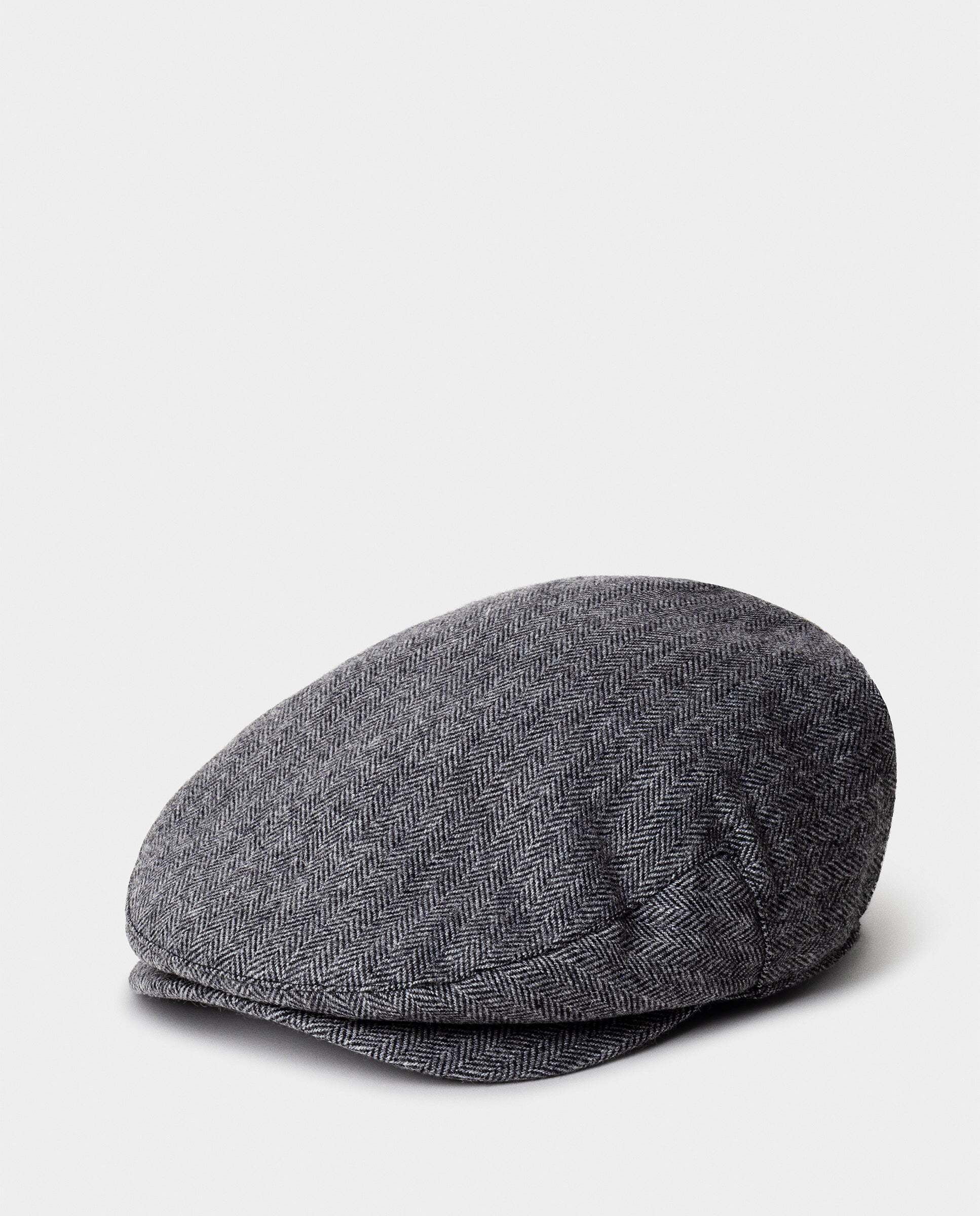 Imagen 0 de Gorro de hombre inglesa en mezcla de lana en espiga Gris