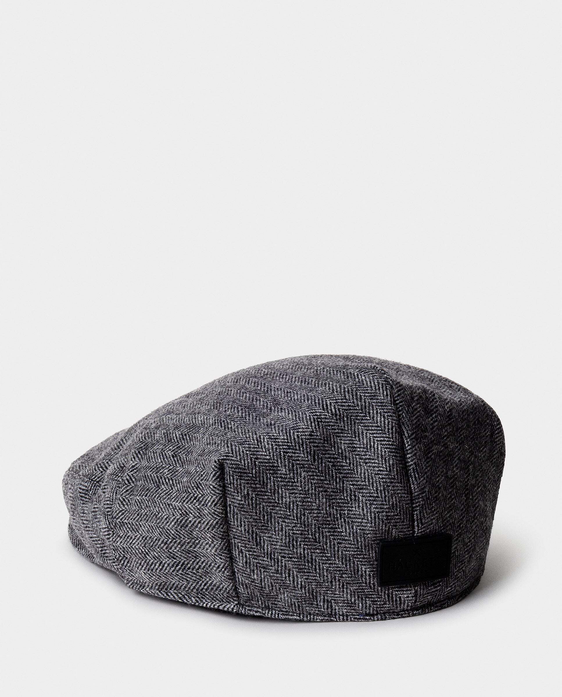 Gorro de hombre inglesa en mezcla de lana en espiga - Hackett - Gris Gris-3