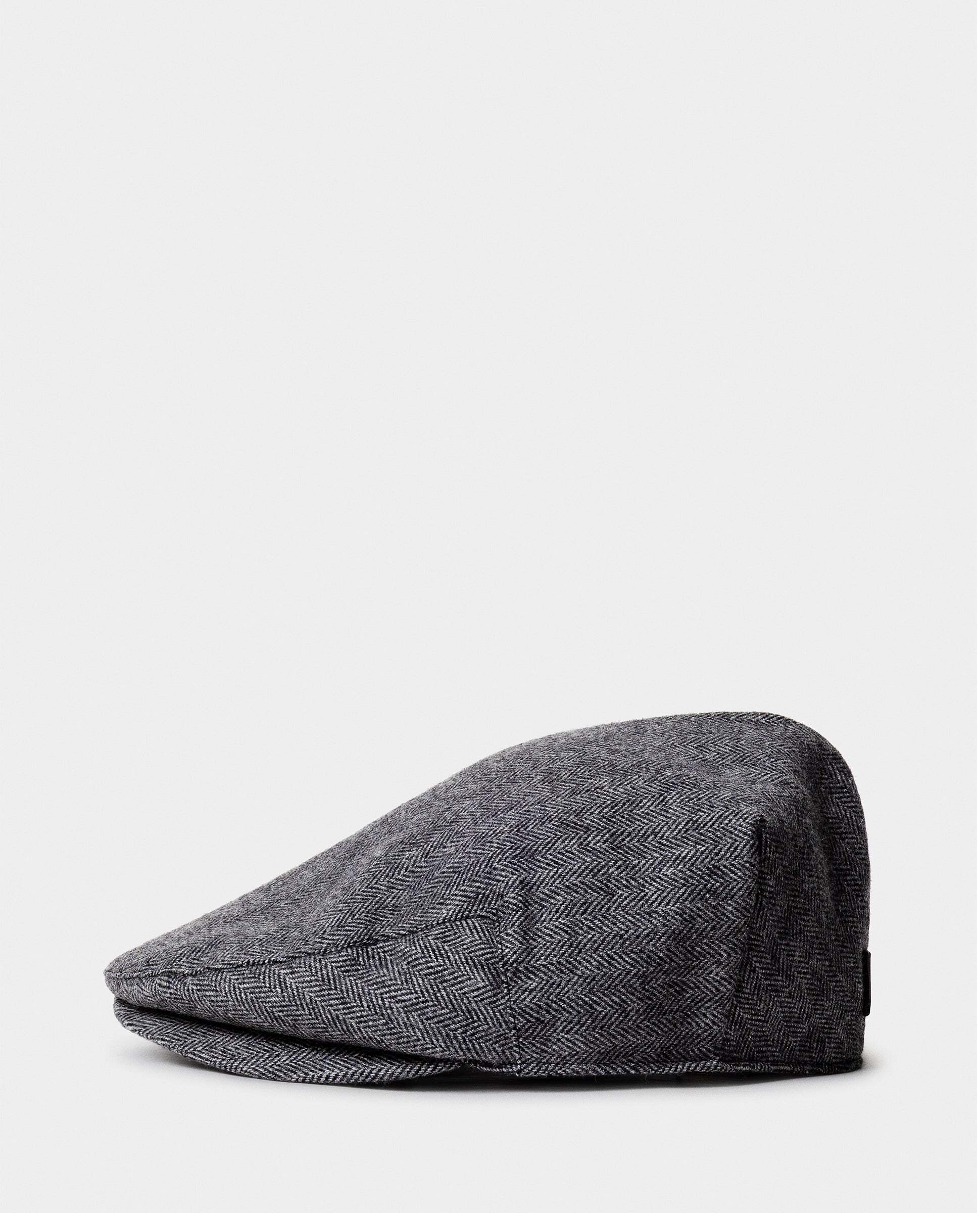 Gorro de hombre inglesa en mezcla de lana en espiga - Hackett - Gris Gris-2