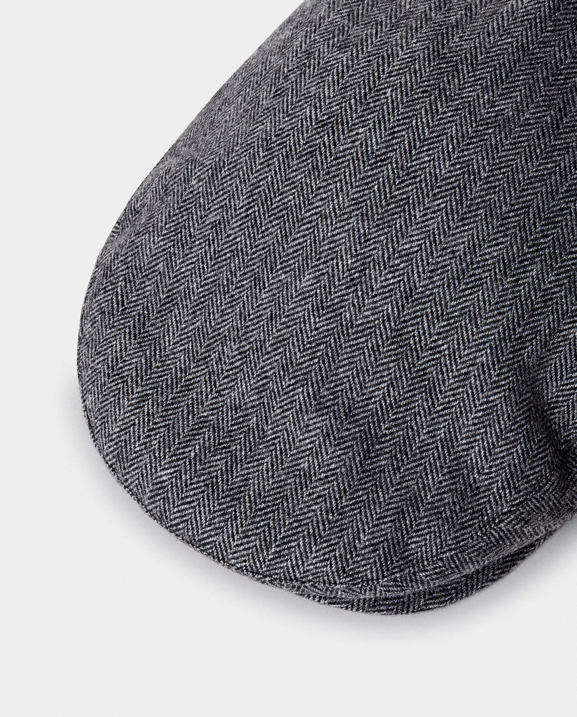 Gorro de hombre inglesa en mezcla de lana en espiga - Hackett - Gris Gris-4
