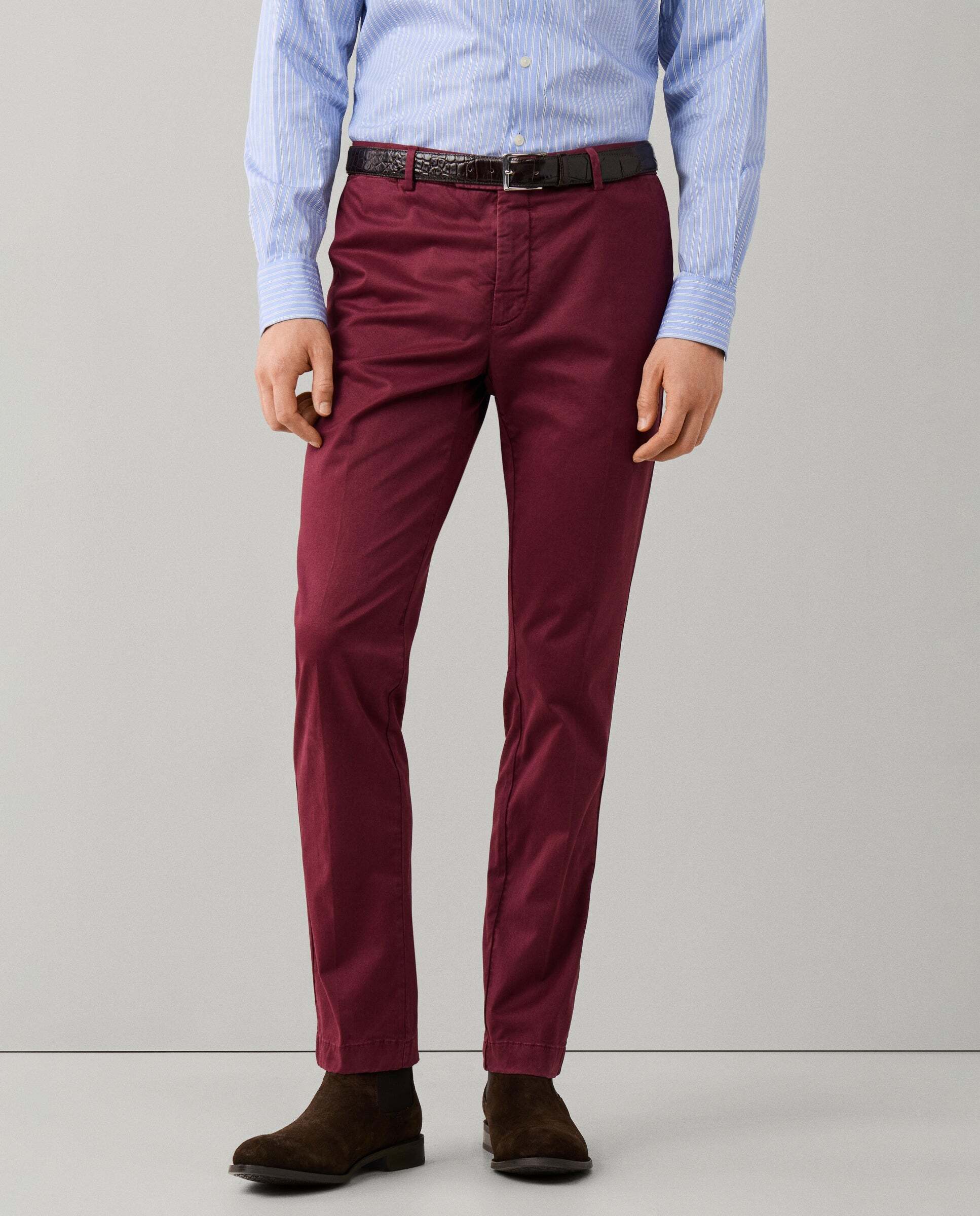 Chino kensington algodón elástico fit slim - Hackett - Rojo Rojo-2