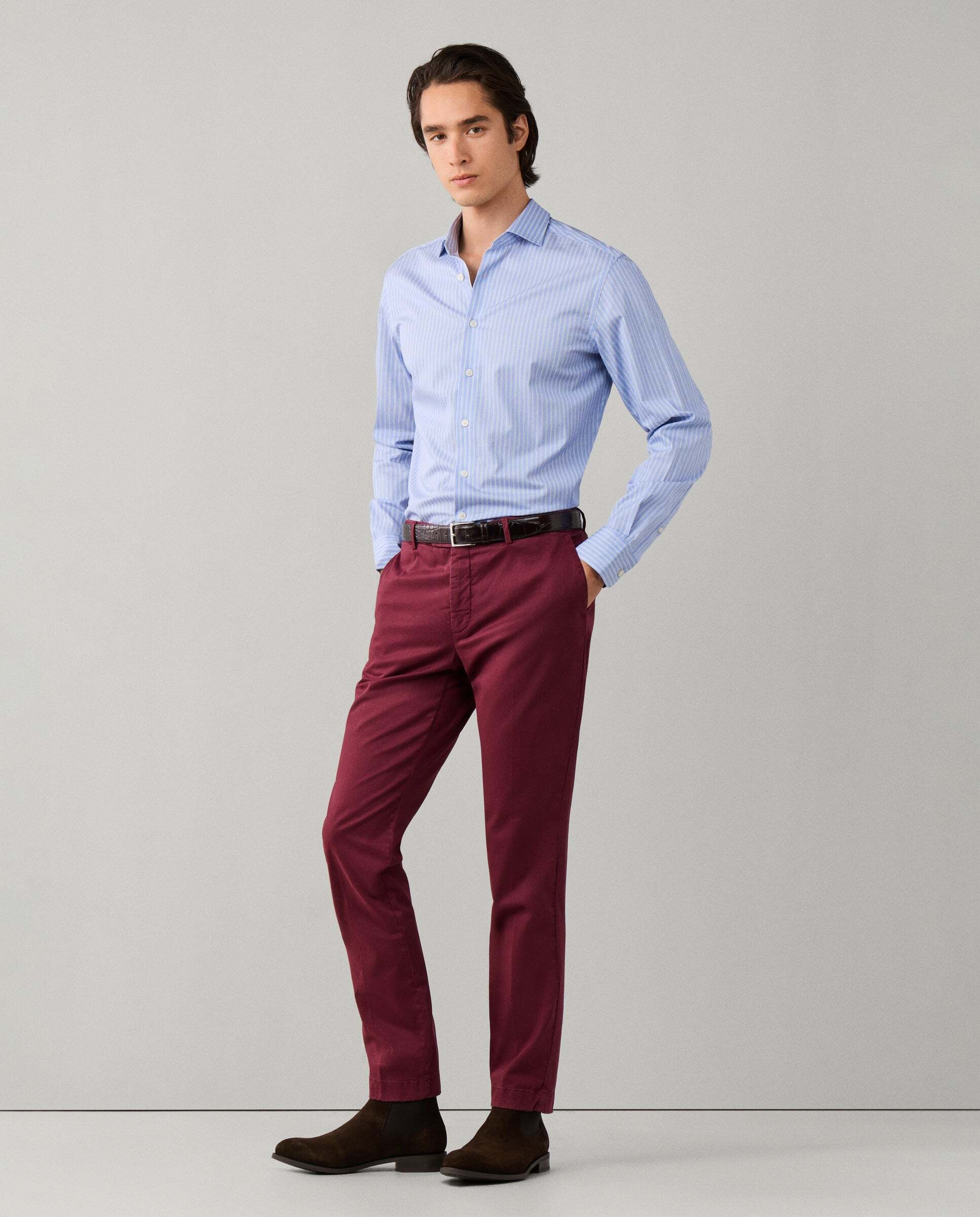 Chino kensington algodón elástico fit slim - Hackett - Rojo Rojo-5