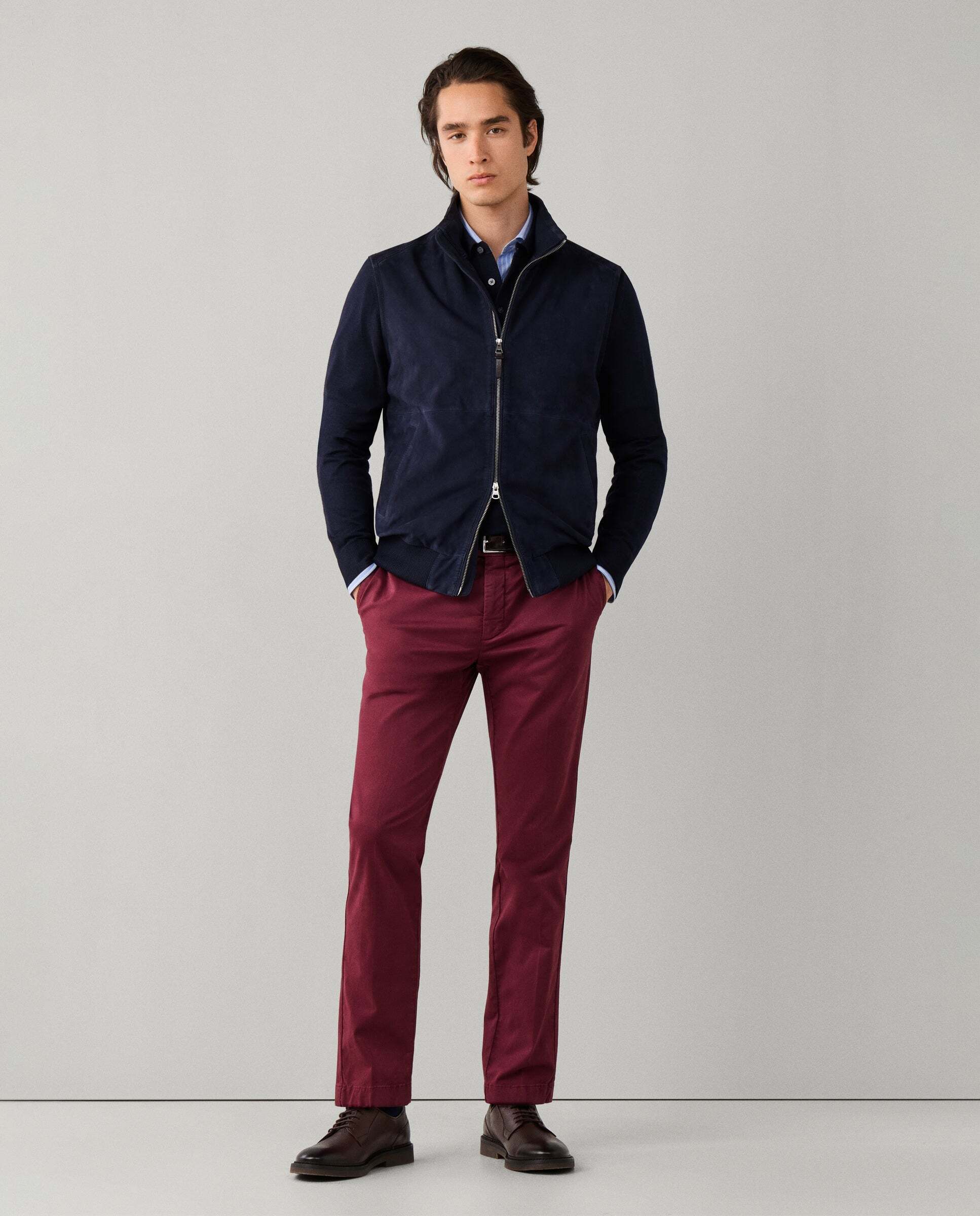 Chino kensington algodón elástico fit slim - Hackett - Rojo Rojo-6