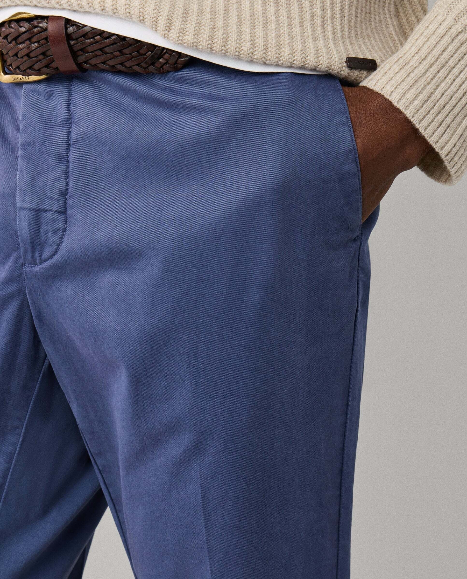 Chino kensington algodón elástico fit slim - Hackett - Azul Azul-4