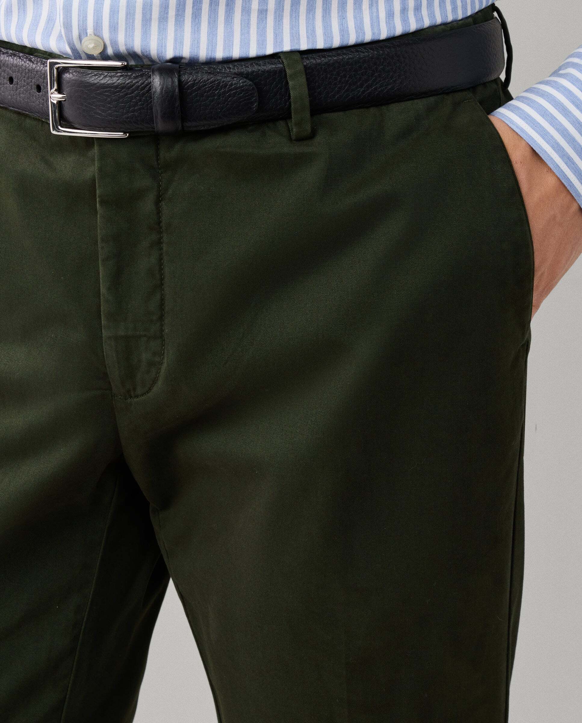 Chino kensington algodón elástico fit slim - Hackett - Verde Verde-4