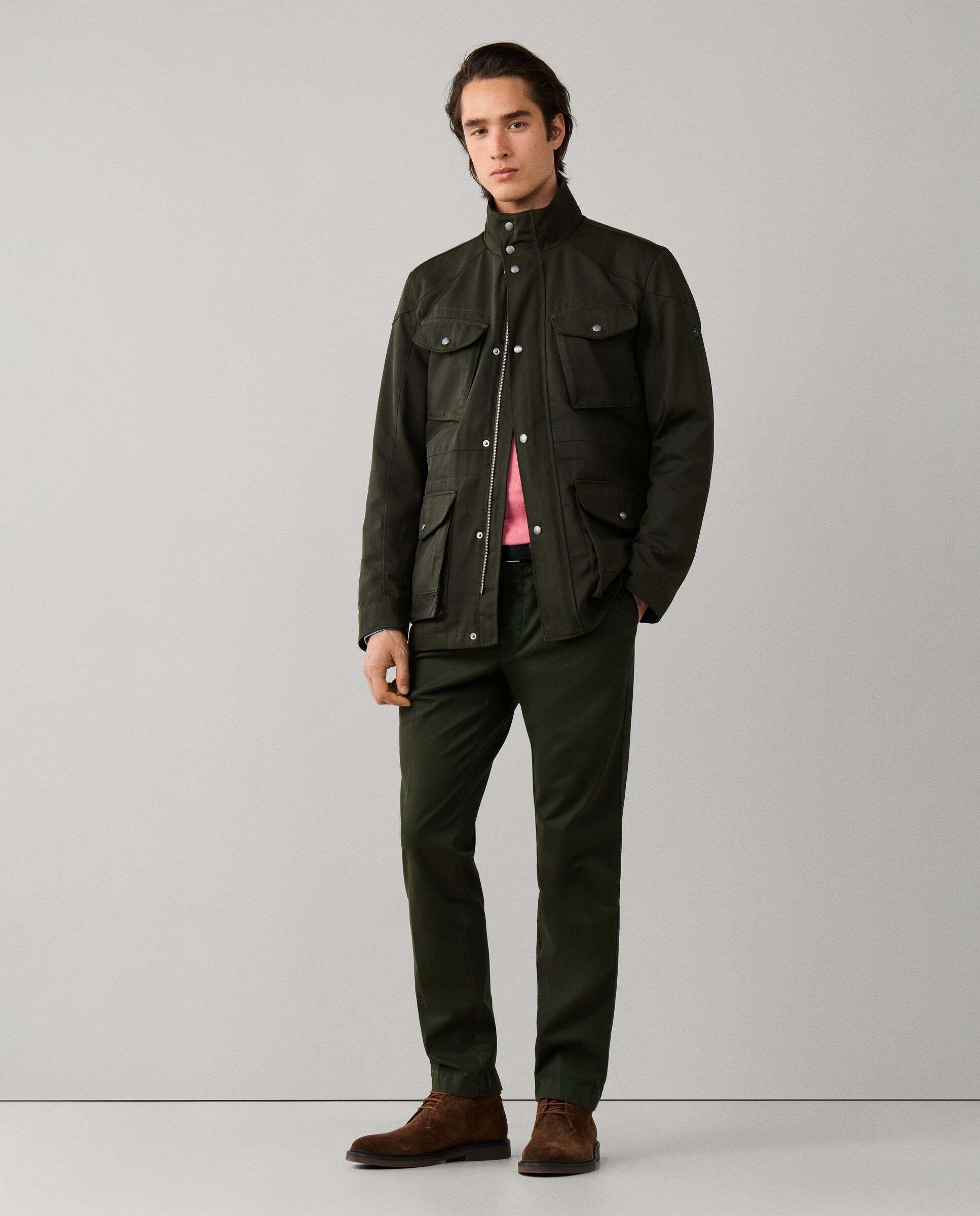 Chino kensington algodón elástico fit slim - Hackett - Verde Verde-6