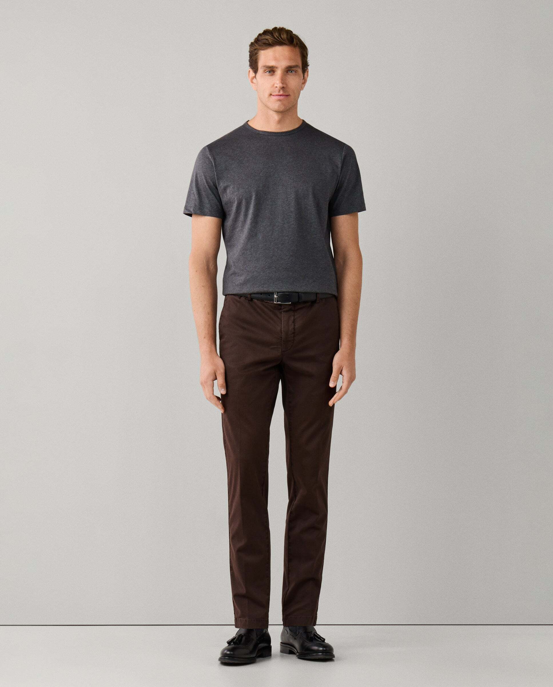 Chino kensington algodón elástico fit slim - Hackett - Marrón Marrón-1