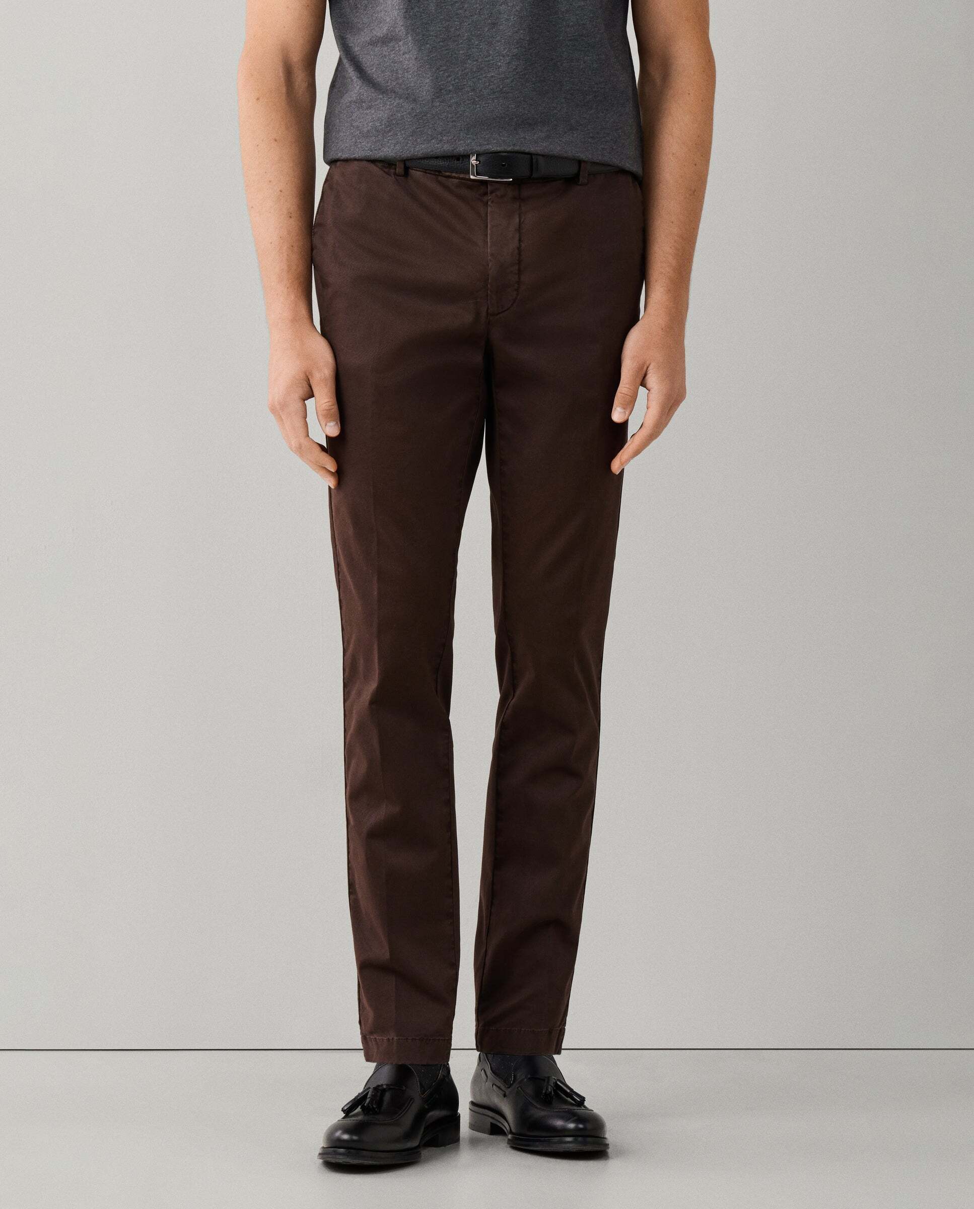 Chino kensington algodón elástico fit slim - Hackett - Marrón Marrón-2