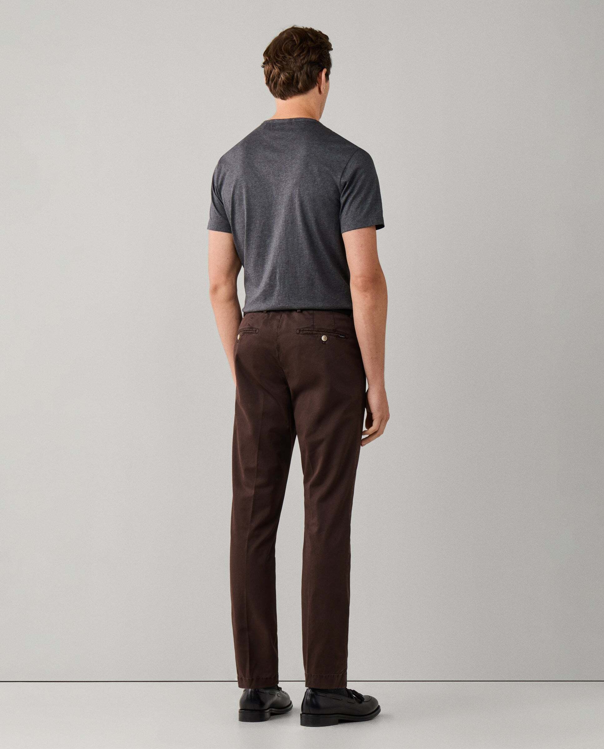 Chino kensington algodón elástico fit slim - Hackett - Marrón Marrón-3