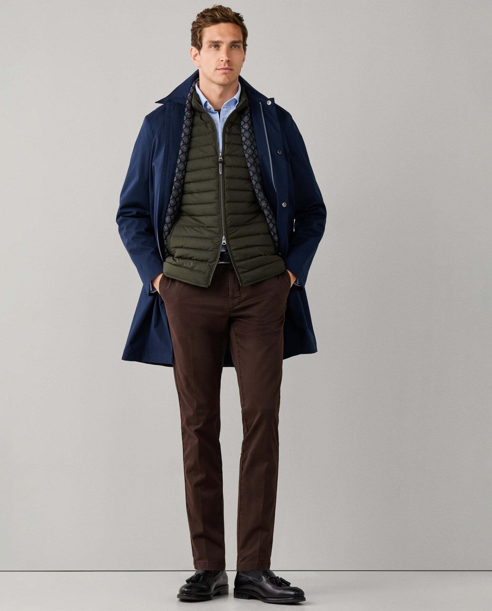 Chino kensington algodón elástico fit slim - Hackett - Marrón Marrón-5
