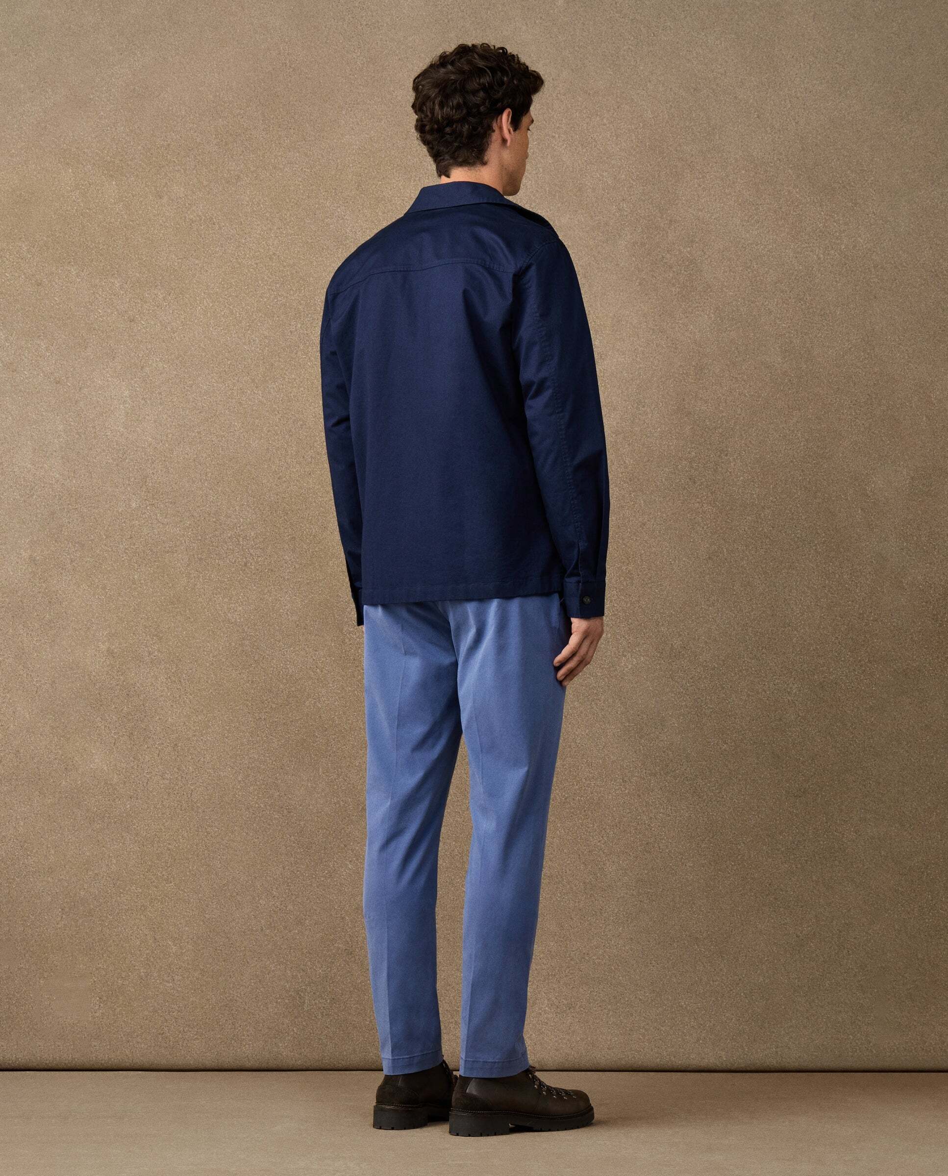 Sobrecamisa de hombre de algodón con logo - Hackett - Azul marino Azul marino-3