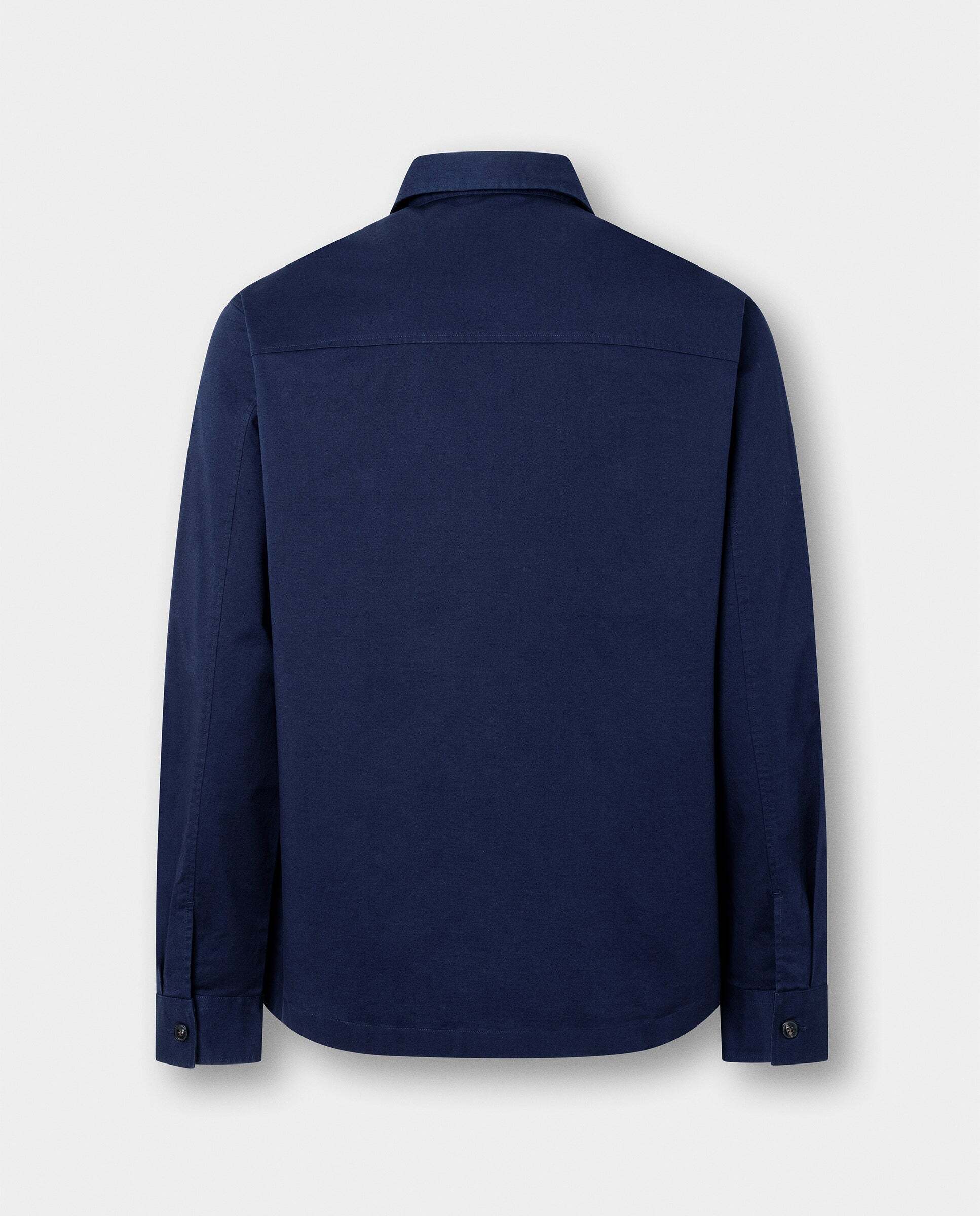 Sobrecamisa de hombre de algodón con logo - Hackett - Azul marino Azul marino-8