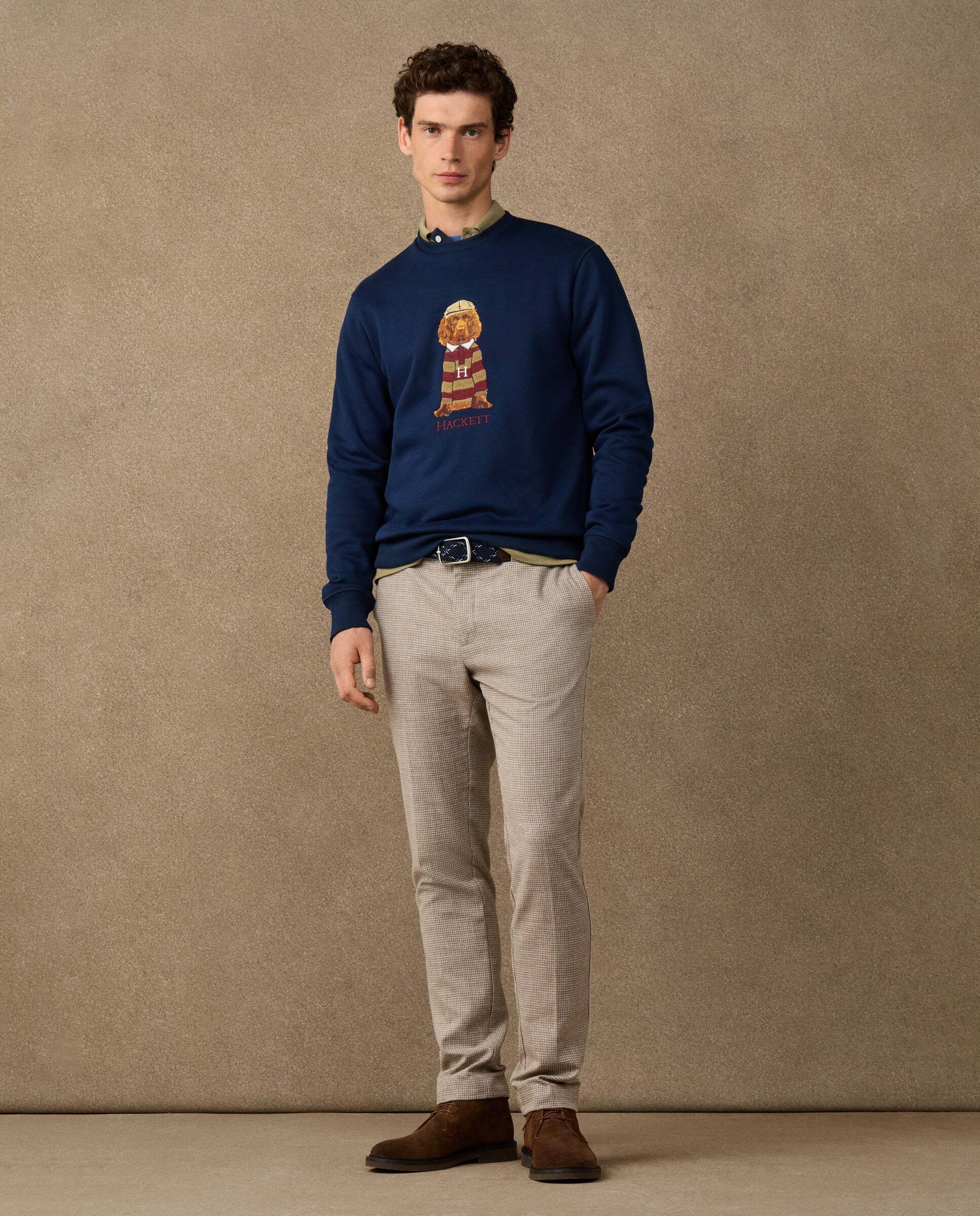 Sudadera de hombre cuello redondo harry - Hackett - Azul Azul-2