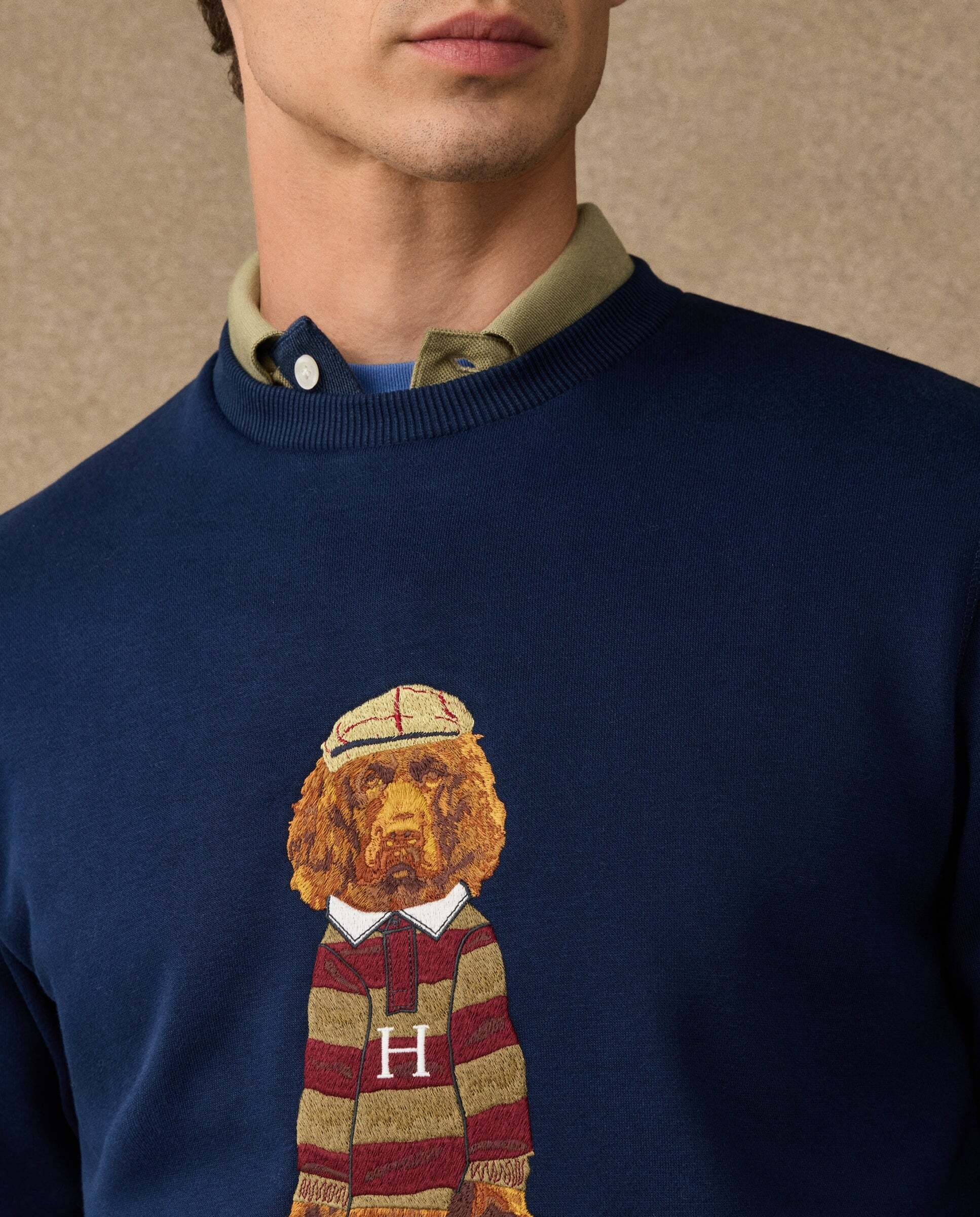 Sudadera de hombre cuello redondo harry - Hackett - Azul Azul-4