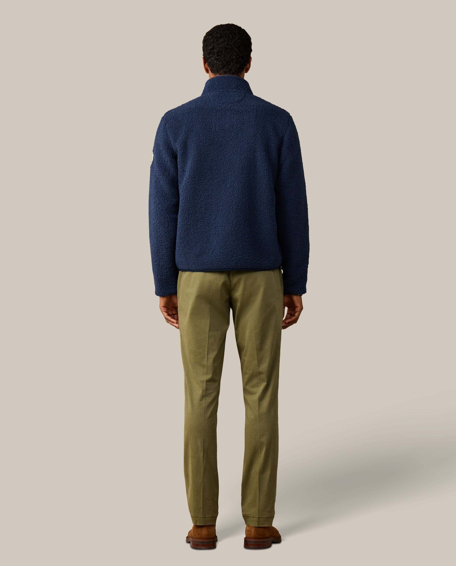 Sudadera de hombre de felpa teddy con cremallera completa y logo - Hackett - Azul Azul-3