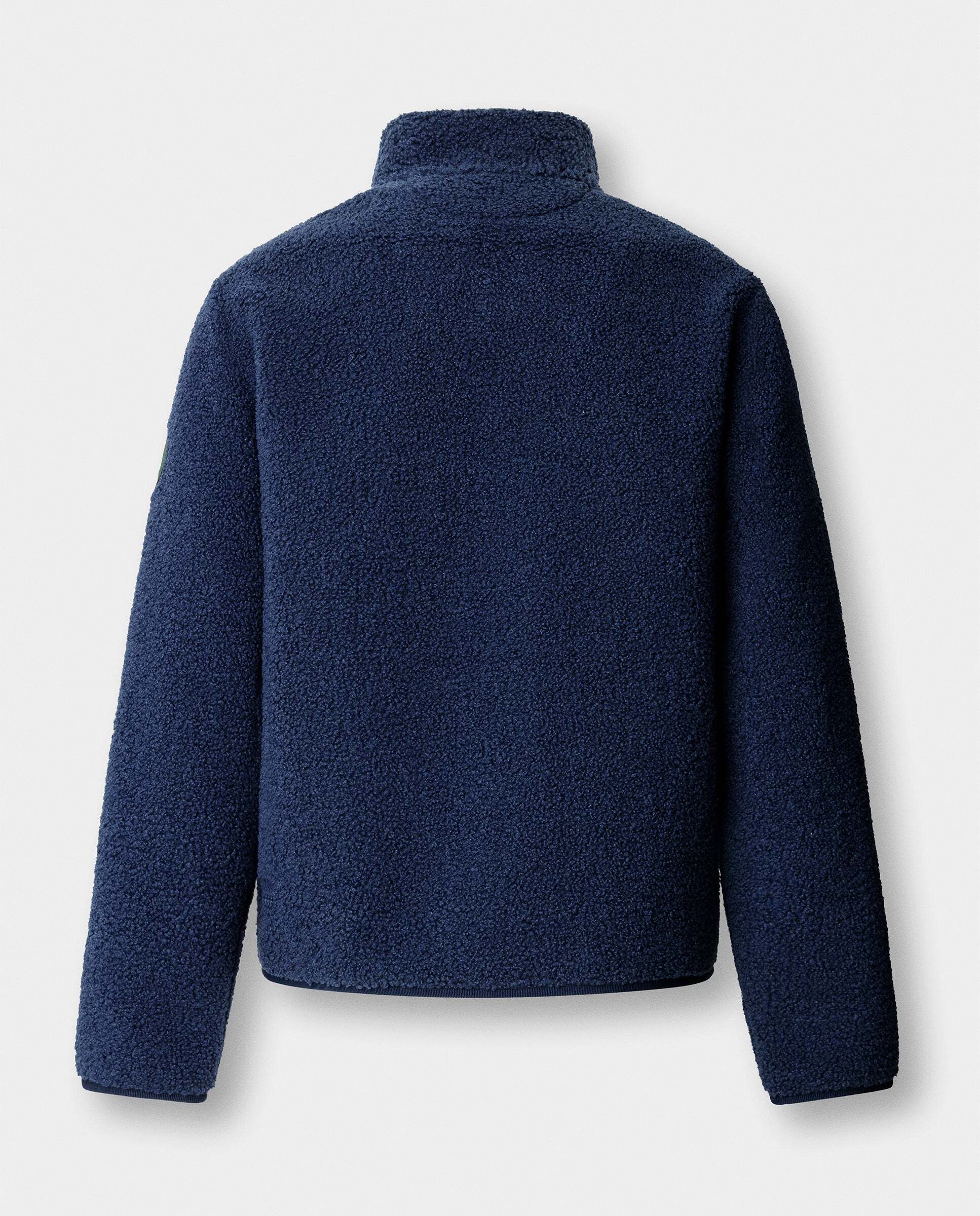 Sudadera de hombre de felpa teddy con cremallera completa y logo - Hackett - Azul Azul-9