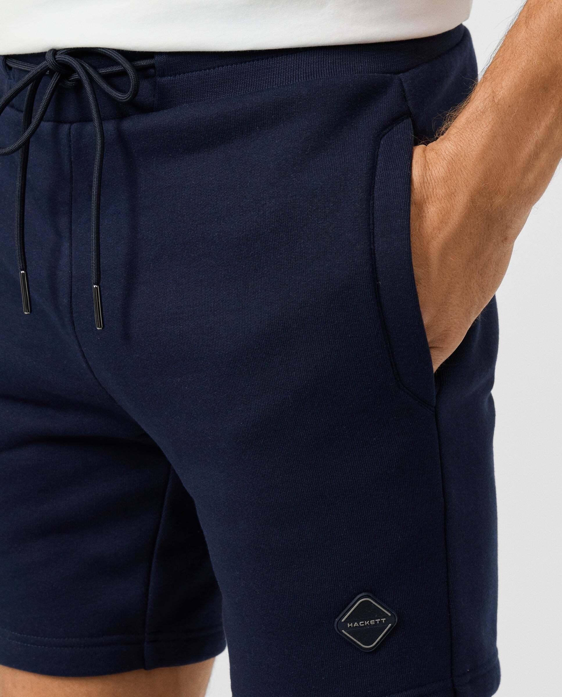 Pantalones cortos de hombre de felpa con logo luxe - Hackett - Azul marino Azul marino-3