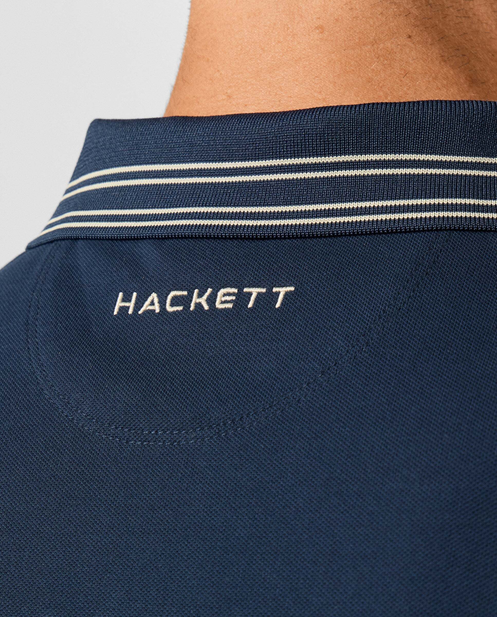 Polo de hombre manga corta con ribete micro fit clásico - Hackett - Azul marino Azul marino-5