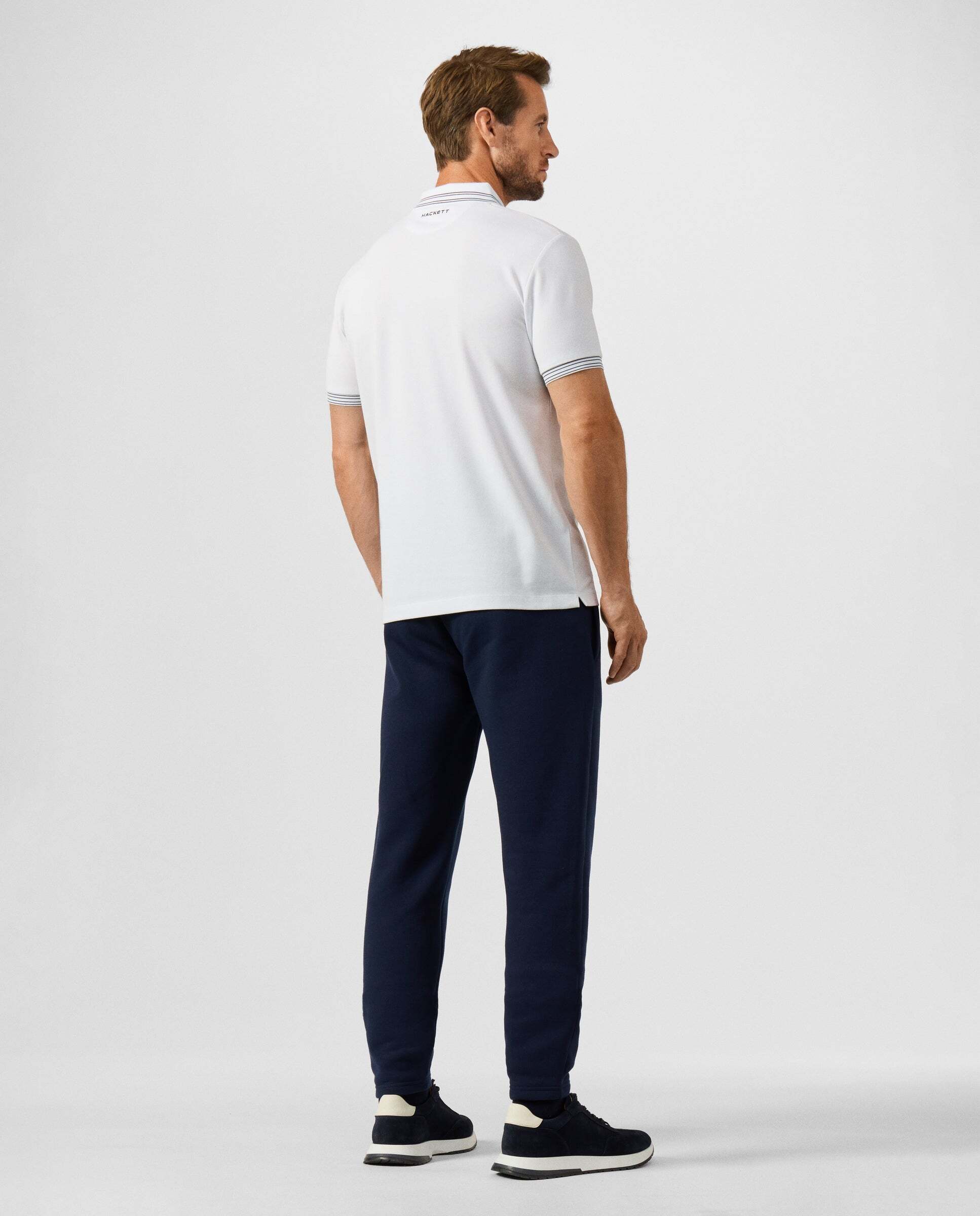 Polo de hombre manga corta con ribete micro fit clásico - Hackett - Blanco Blanco-3