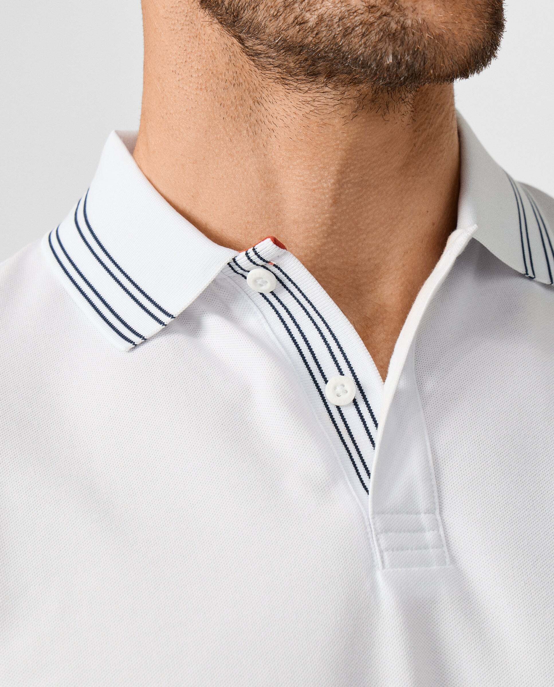 Polo de hombre manga corta con ribete micro fit clásico - Hackett - Blanco Blanco-4
