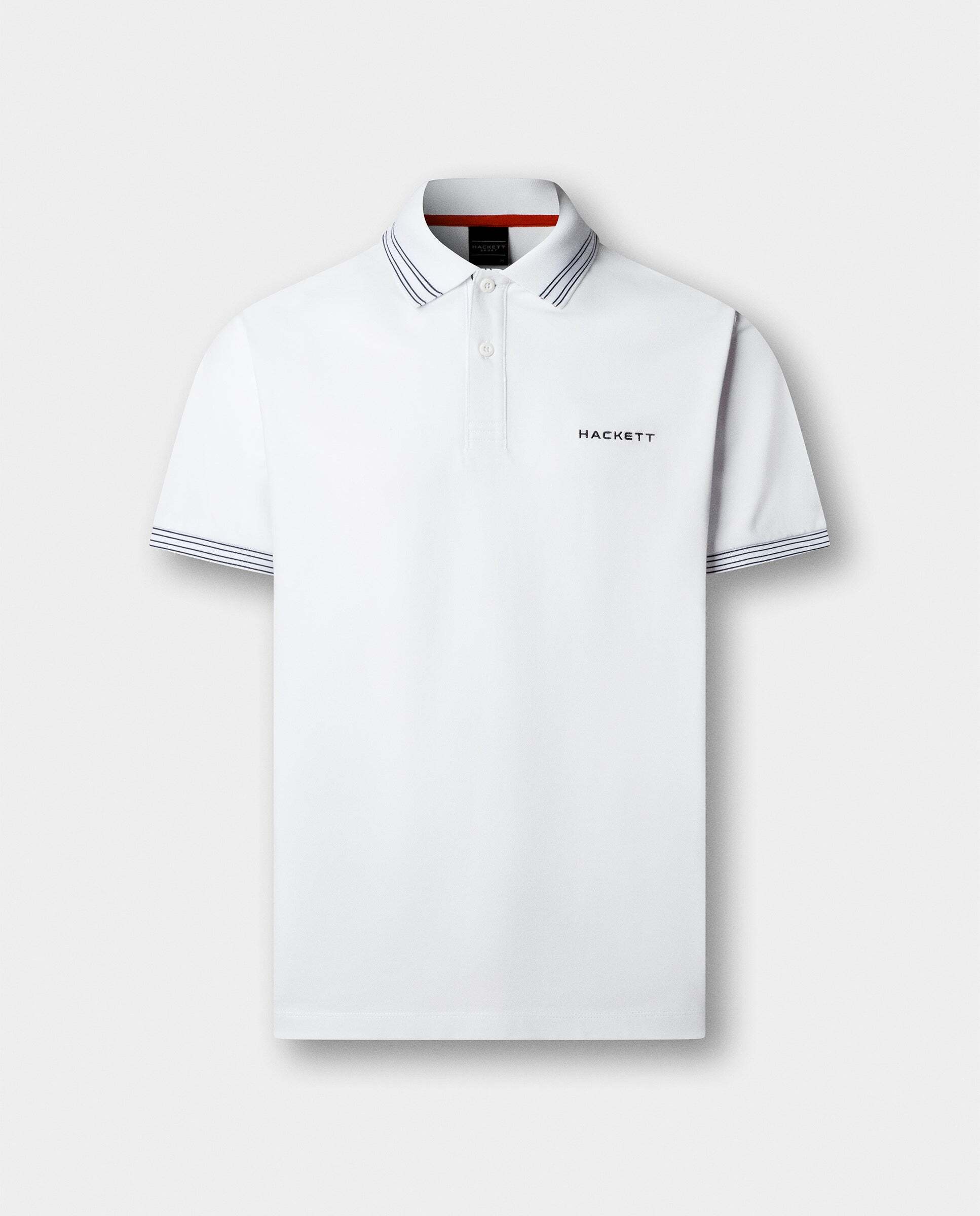 Polo de hombre manga corta con ribete micro fit clásico - Hackett - Blanco Blanco-7