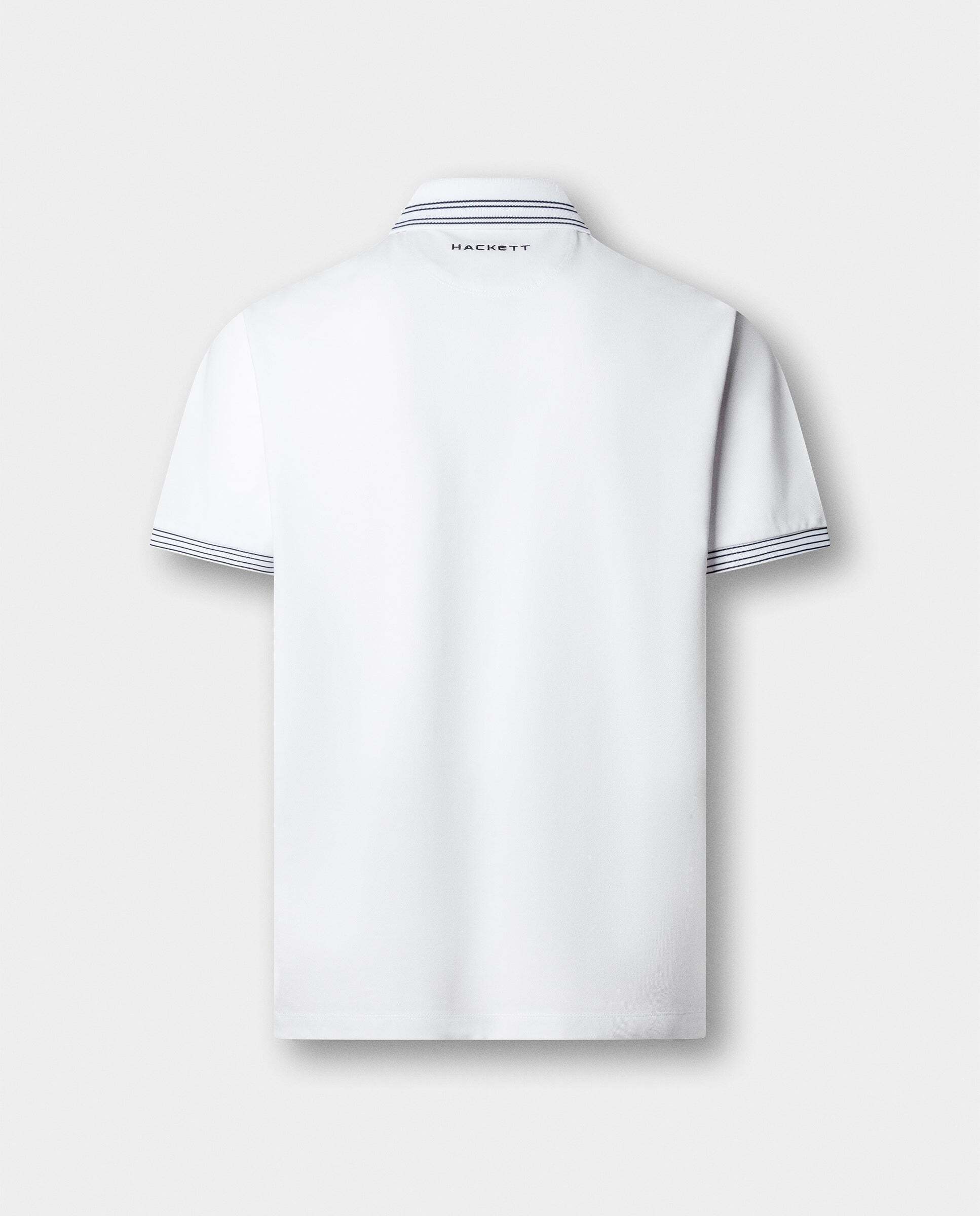 Polo de hombre manga corta con ribete micro fit clásico - Hackett - Blanco Blanco-6