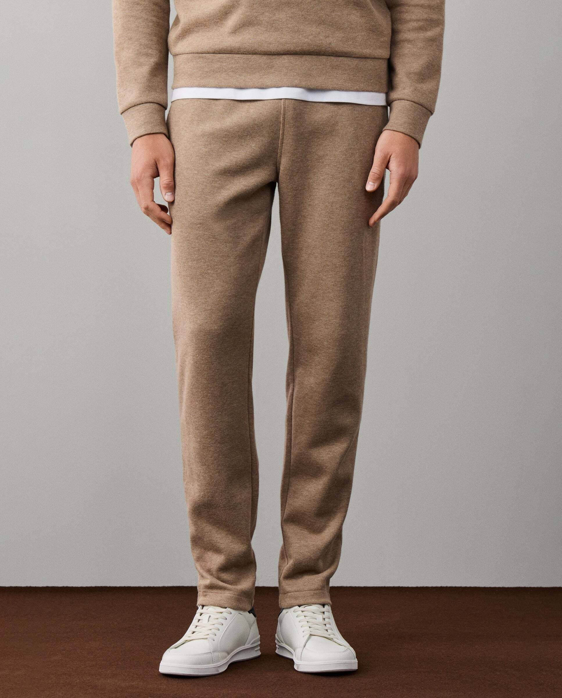 Jogger de hombre de felpa de algodón de viaje - Hackett - Beige Natural-2