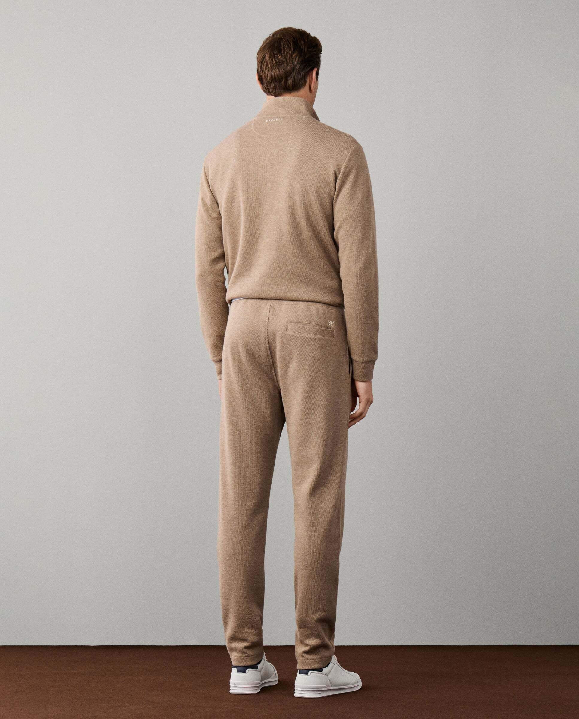 Jogger de hombre de felpa de algodón de viaje - Hackett - Beige Natural-3