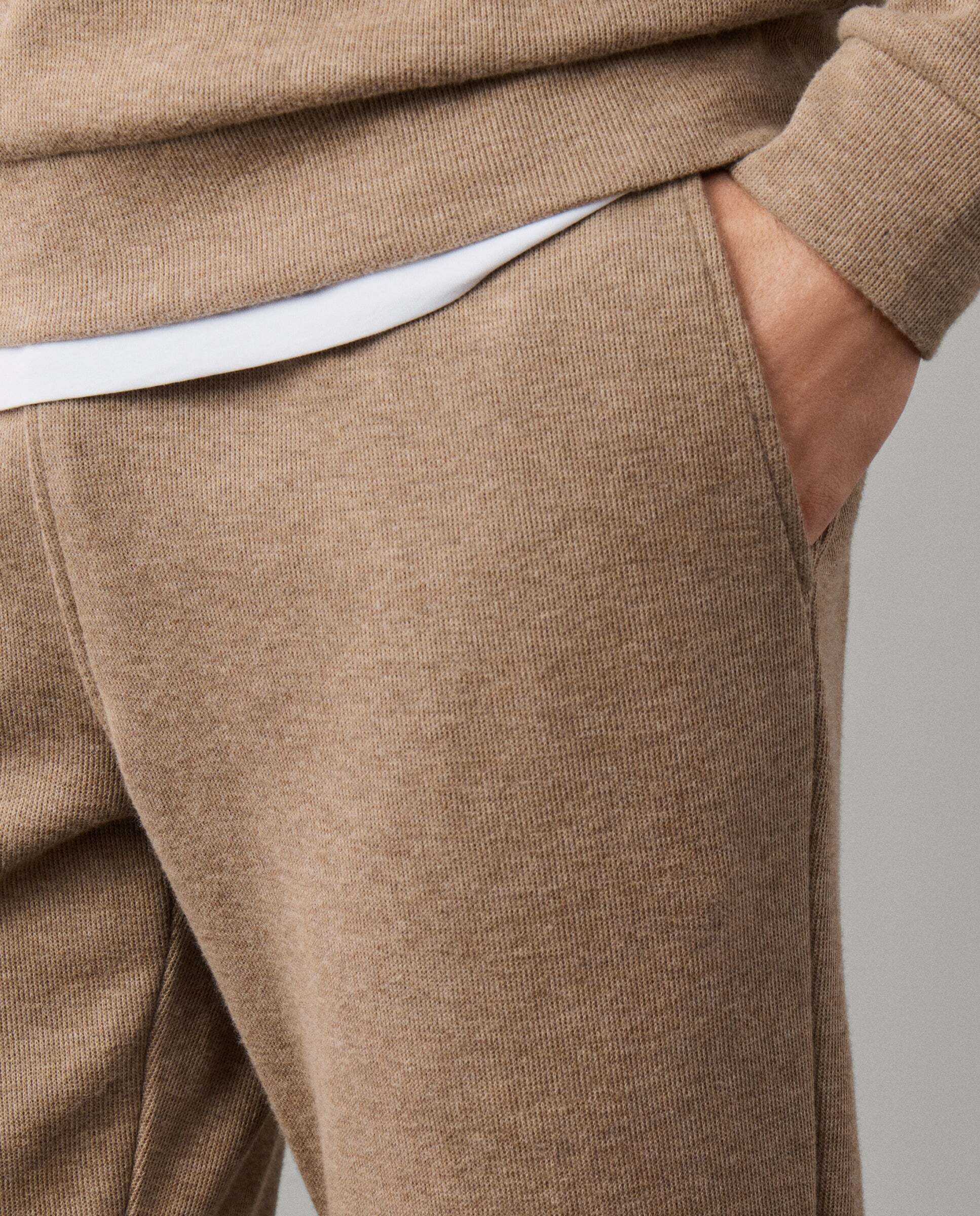 Jogger de hombre de felpa de algodón de viaje - Hackett - Beige Natural-4