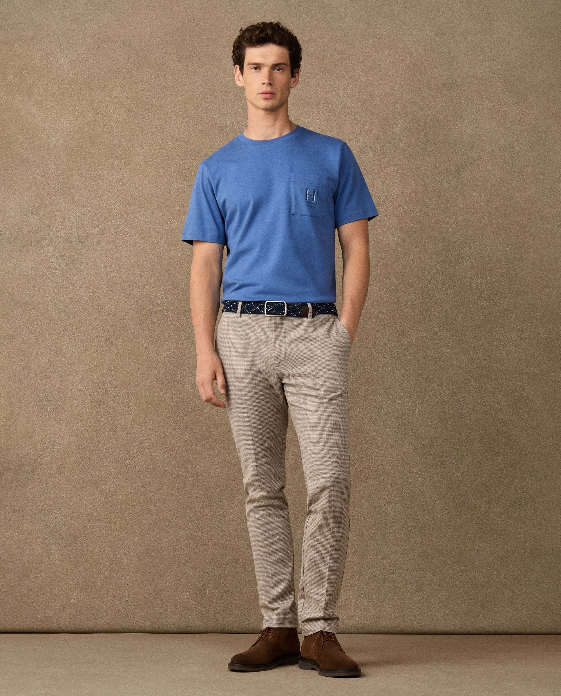 Camiseta de hombre con logo sombreado y bolsillo fit clásico - Hackett - Azul Azul-2
