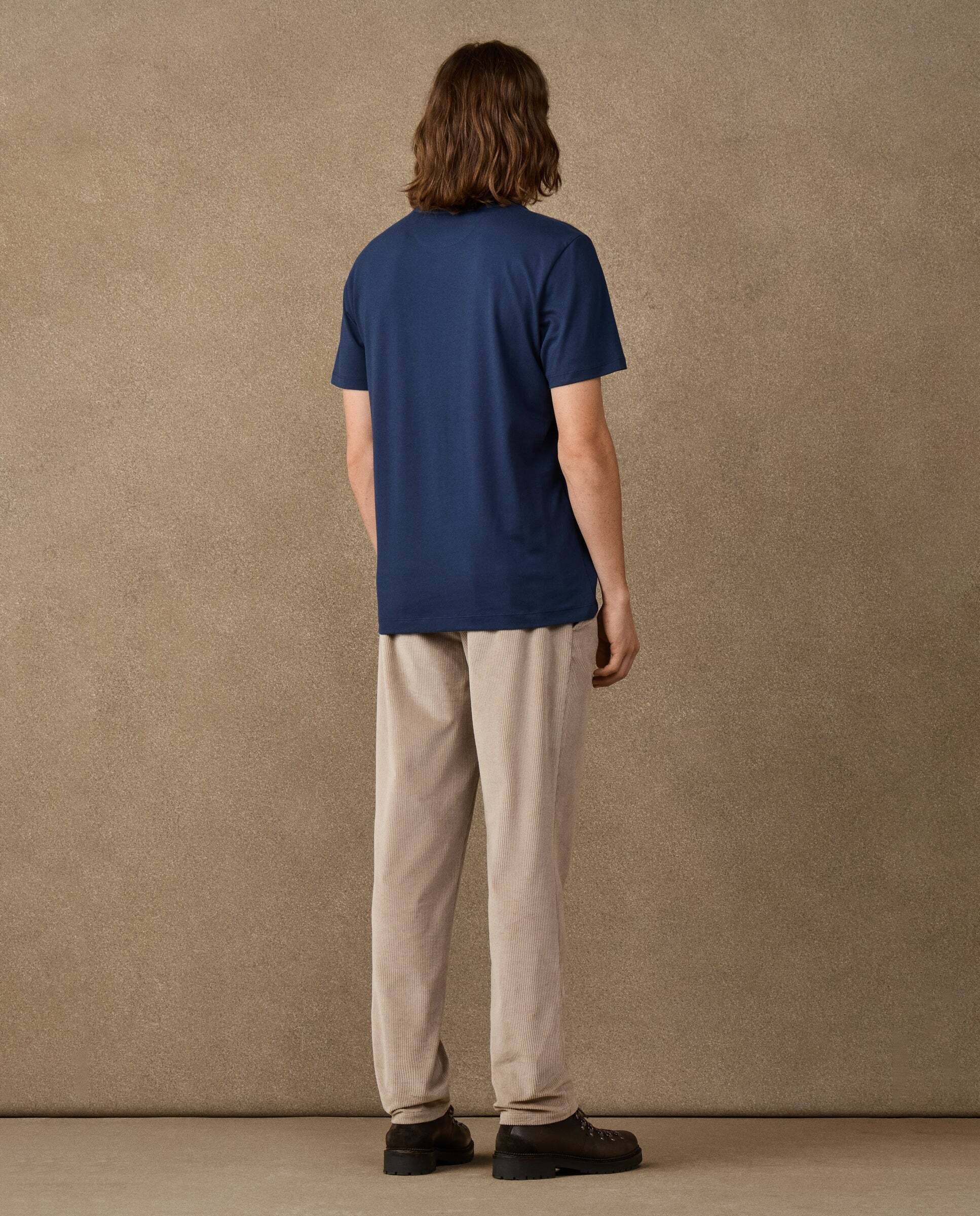 Camiseta de hombre con logo sombreado y bolsillo fit clásico - Hackett - Azul marino Azul marino-3