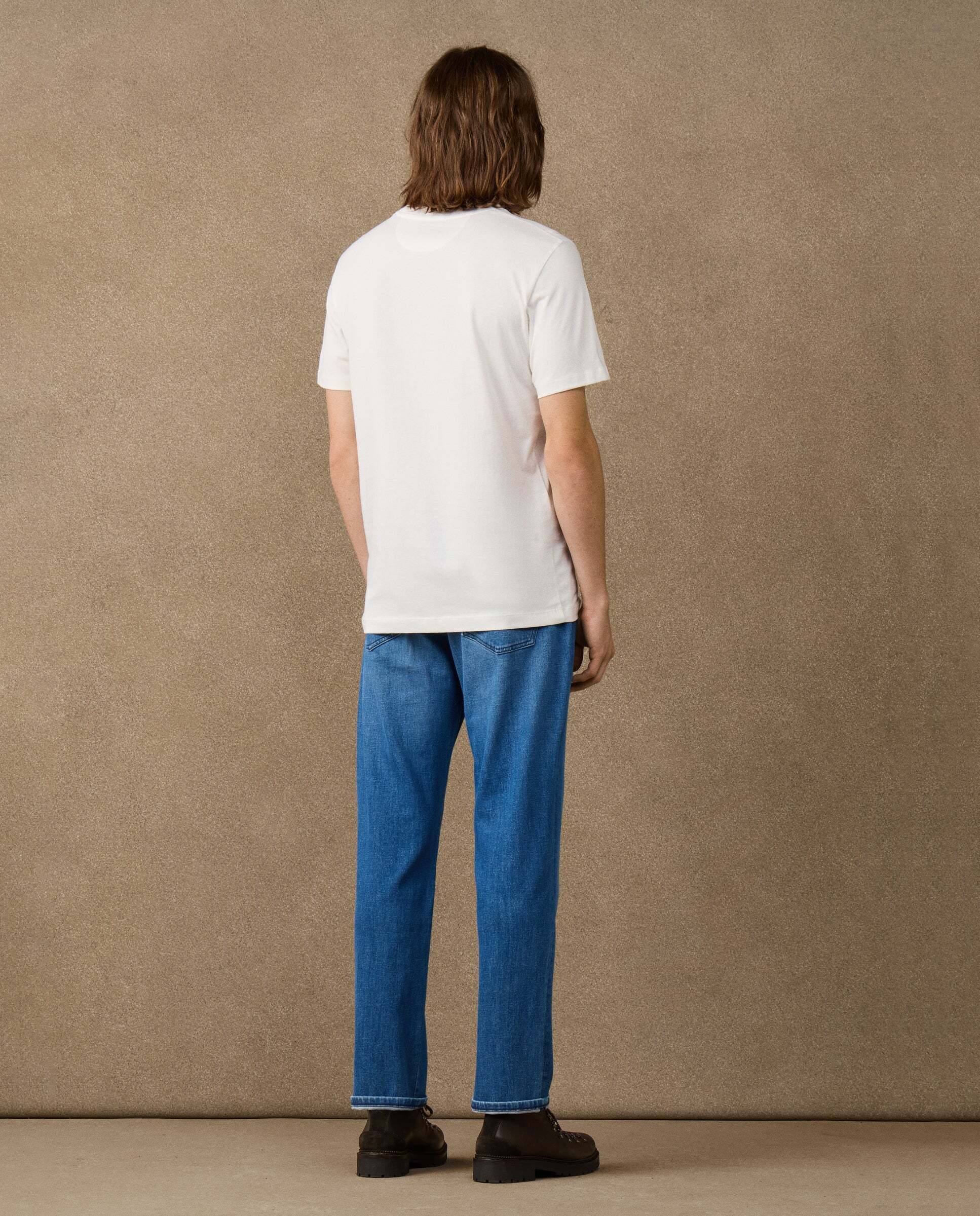 Camiseta de hombre con logo sombreado y bolsillo fit clásico - Hackett - Natural Natural-3