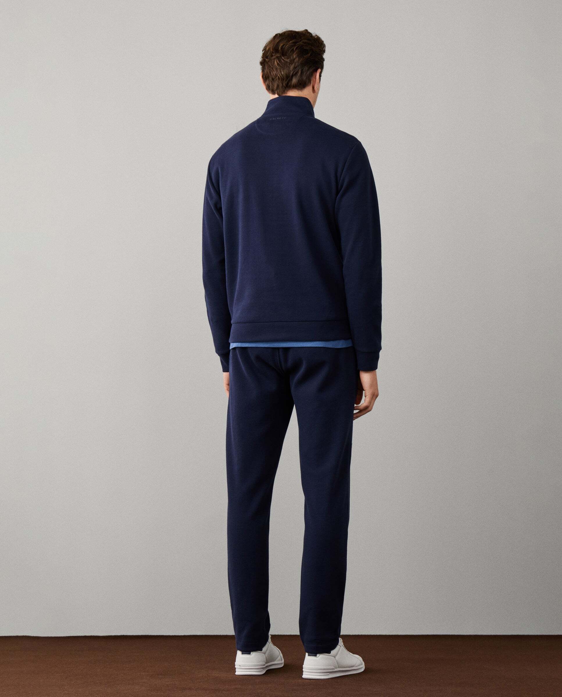 Sudadera de hombre de algodón con cremallera de un cuarto para viaje - Hackett - Azul Azul-3
