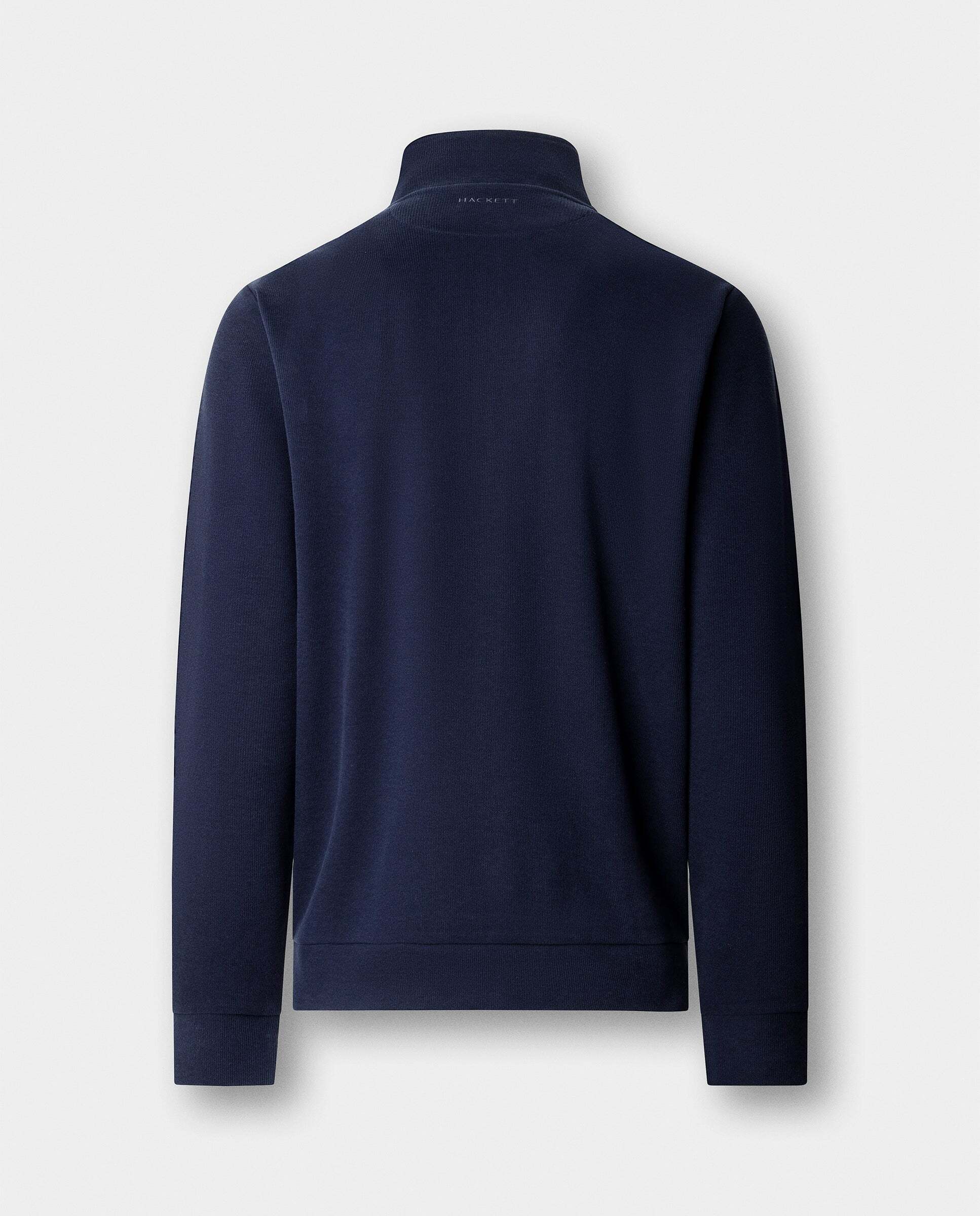 Sudadera de hombre de algodón con cremallera de un cuarto para viaje - Hackett - Azul Azul-8